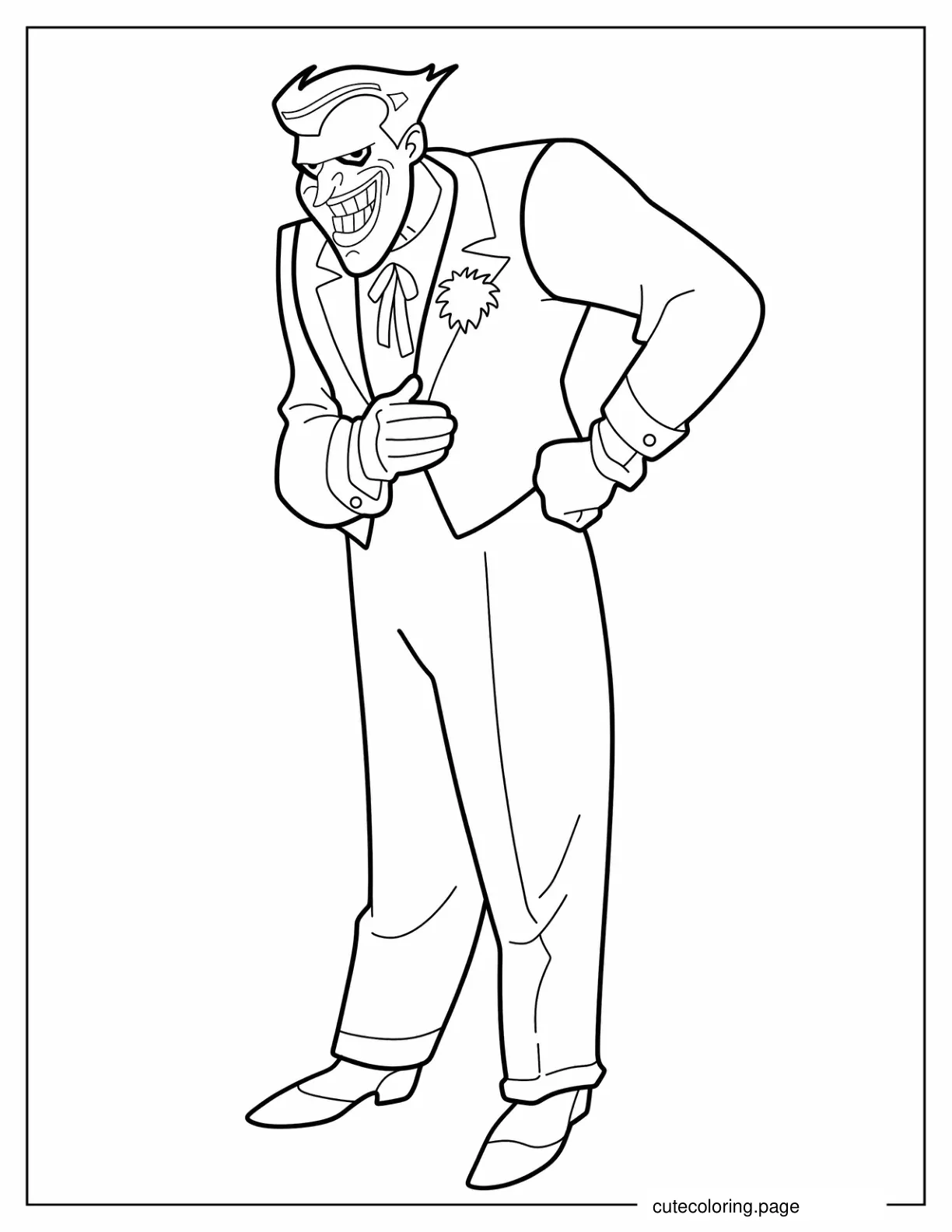 Simple Outline Of Joker Coloring In For Kids coloring page