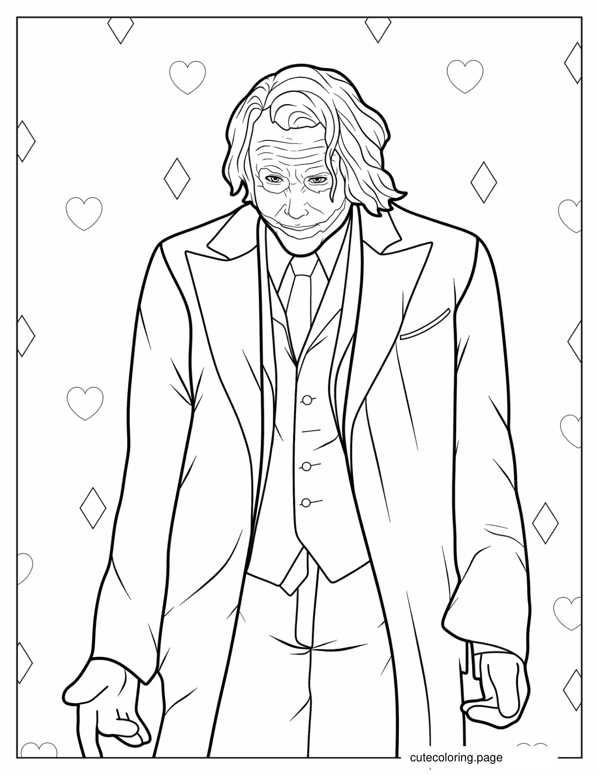 The Joker Sulking In Suit Coloring In coloring page