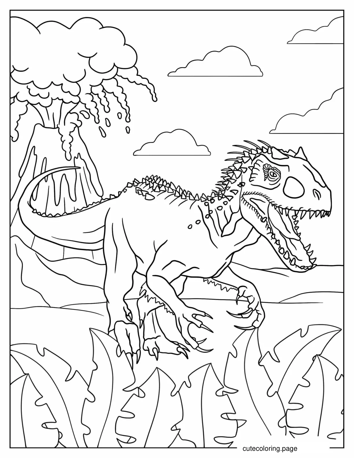 Indominus Rex From Jurassic World Coloring Sheet coloring page