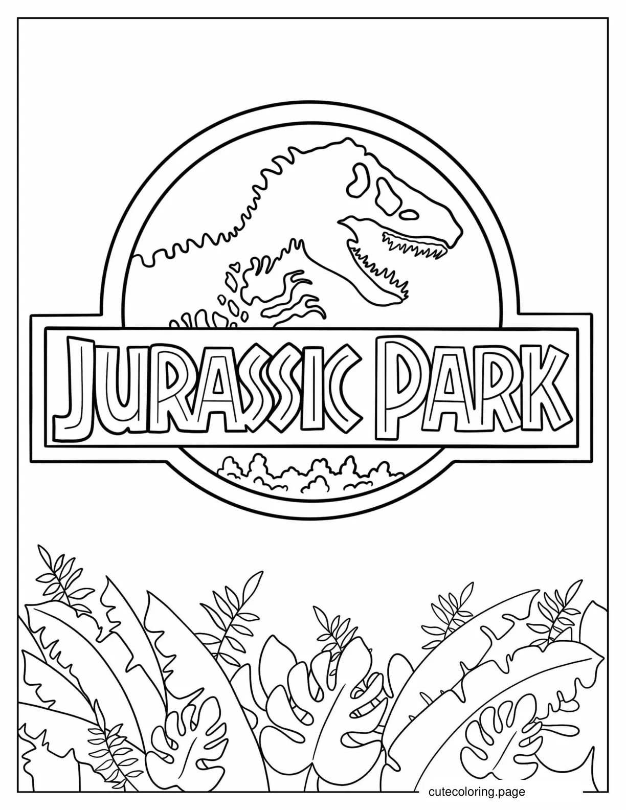 Jurassic Park Logo Coloring Page For Kids coloring page