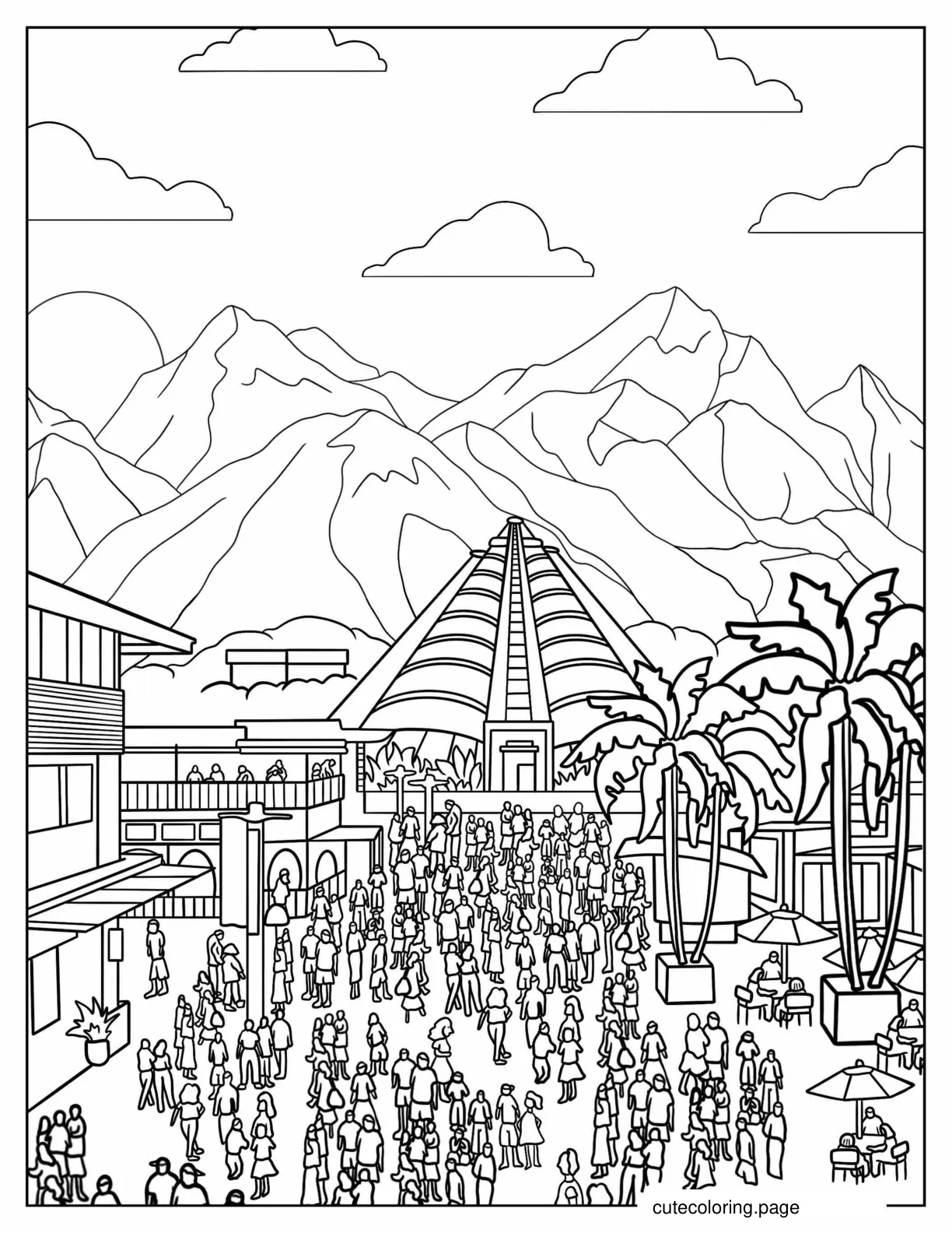 Jurassic World Theme Park Coloring Page coloring page