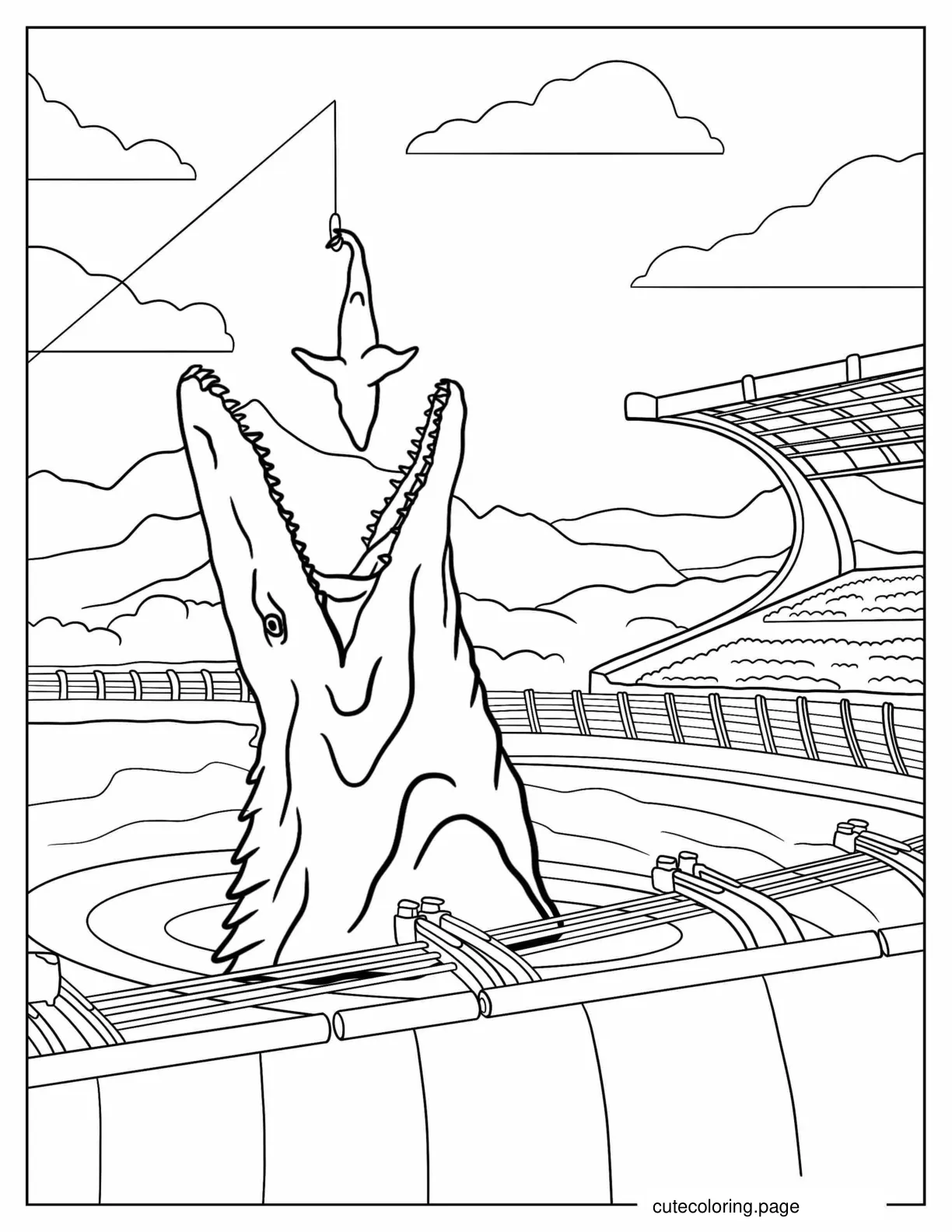 Jurassic World Water Park coloring page