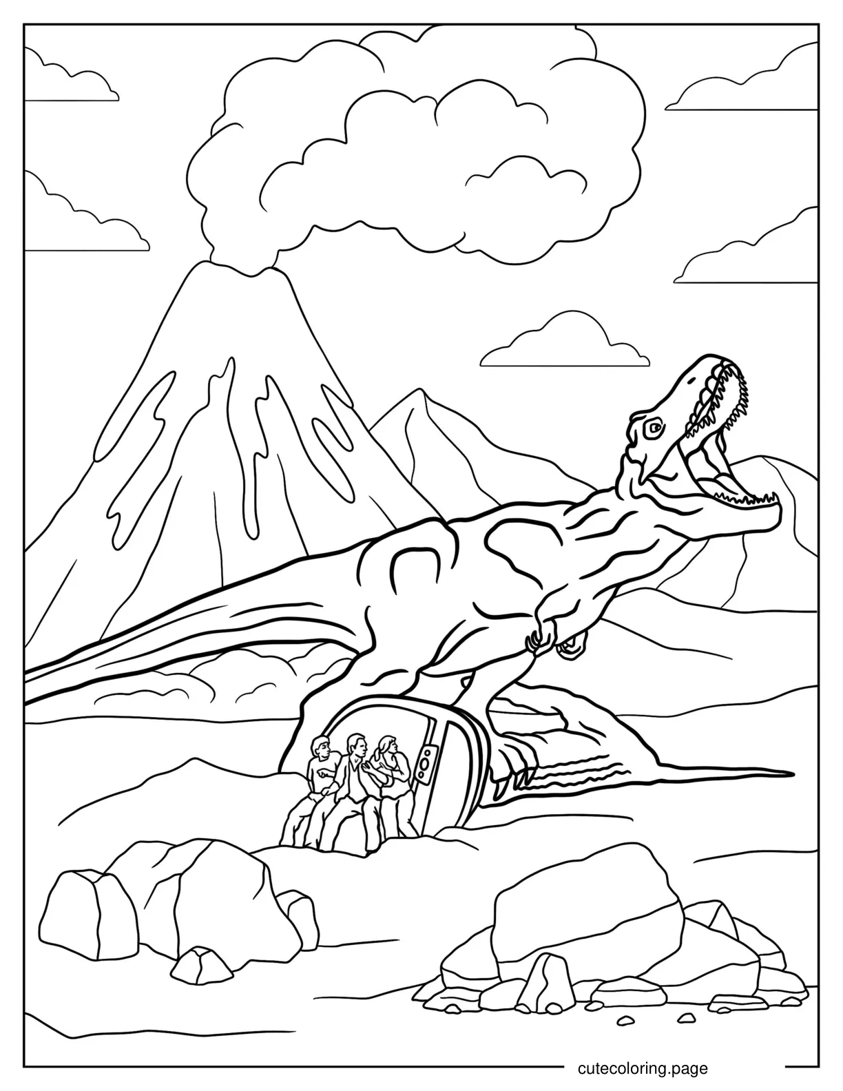 Large T Rex From Jurassic World To Color coloring page