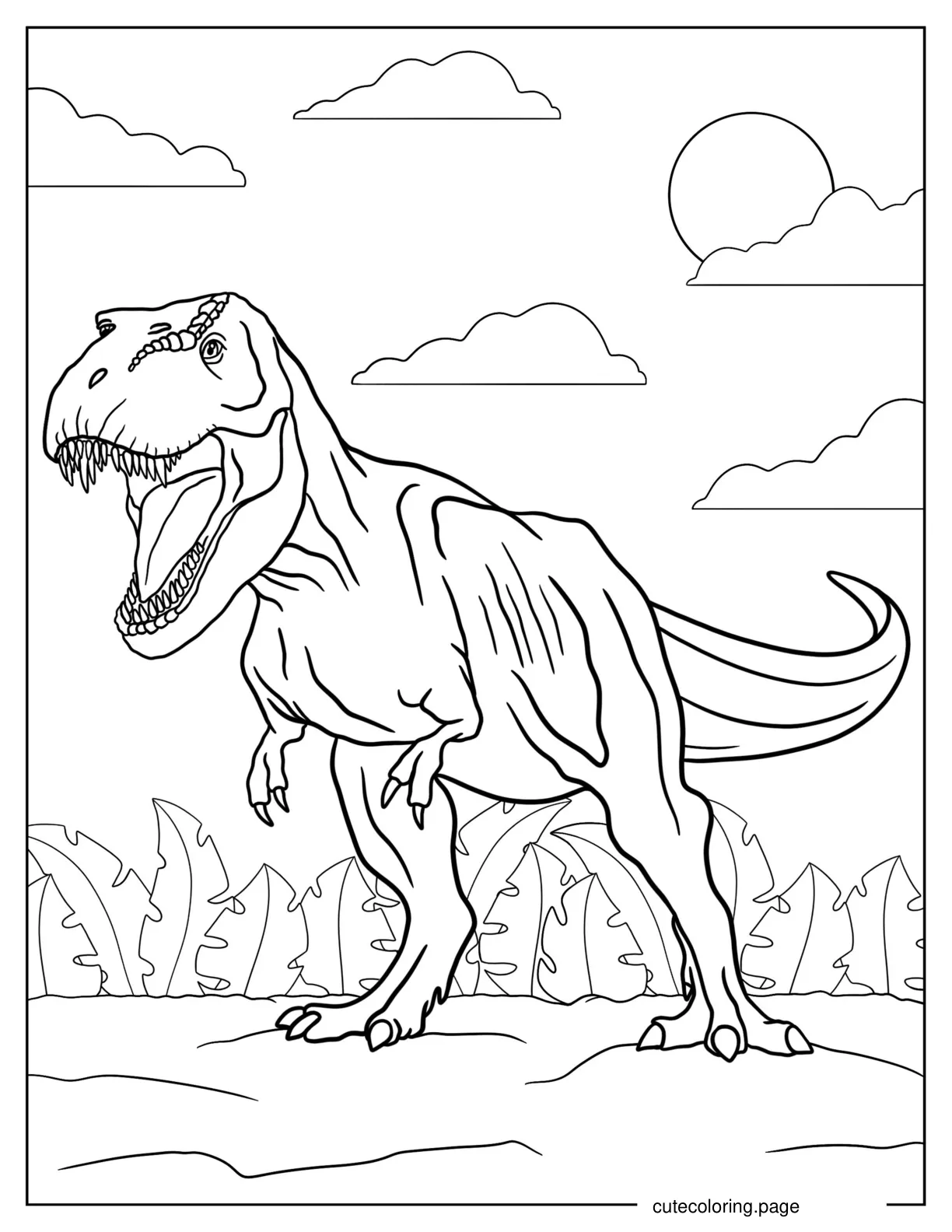 T Rex From Jurassic Park To Color coloring page