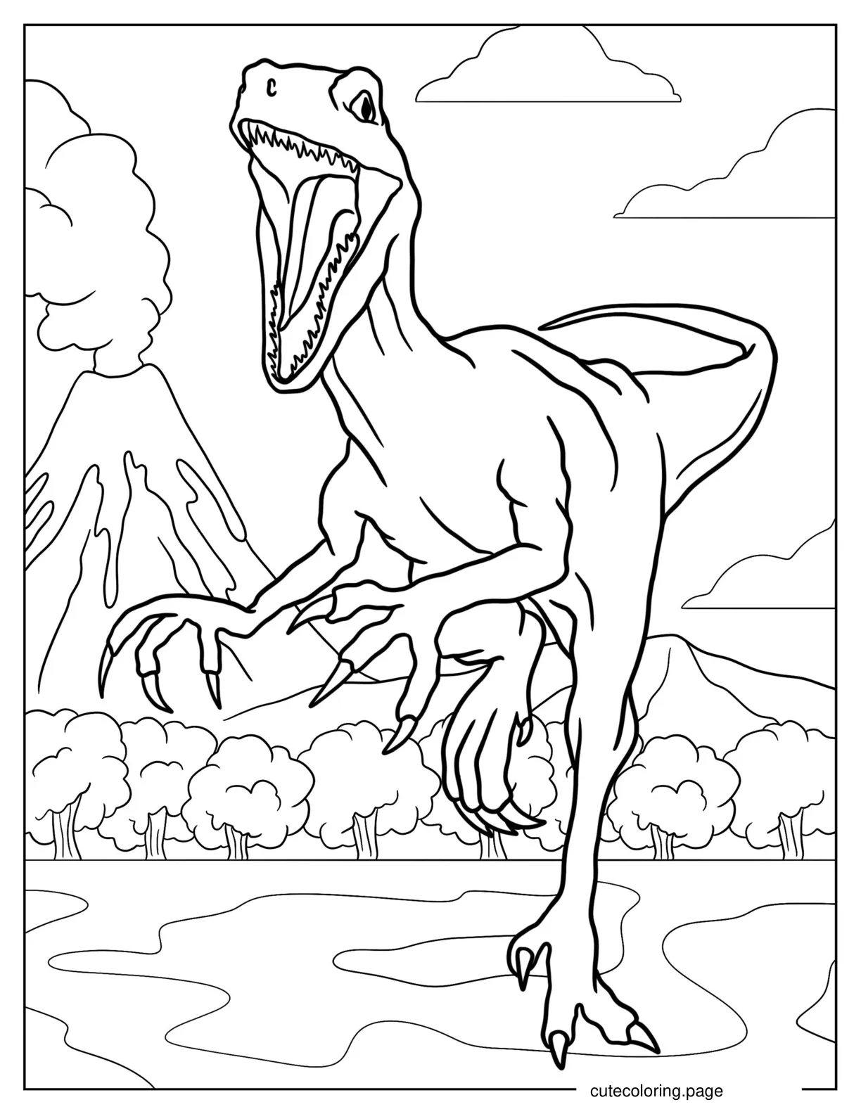 Velociraptor From Jurassic Park Coloring Page coloring page