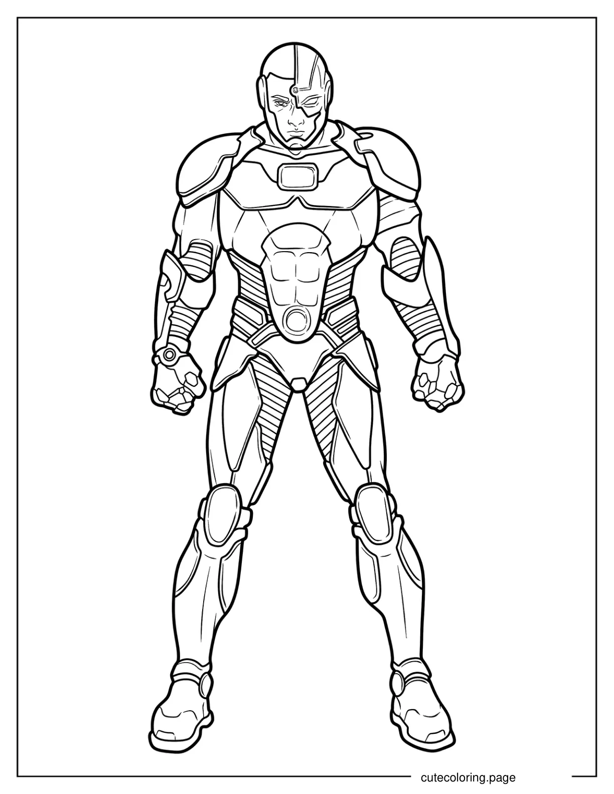 Detailed Cyborg Victor Stone Coloring Sheet coloring page