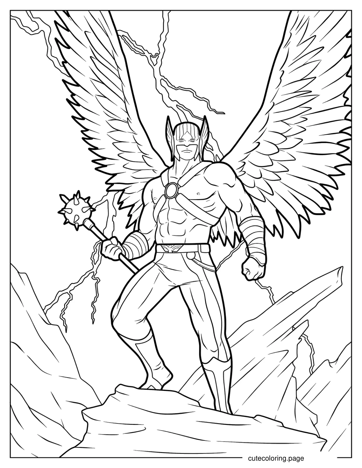 Hawkman In The Sky coloring page