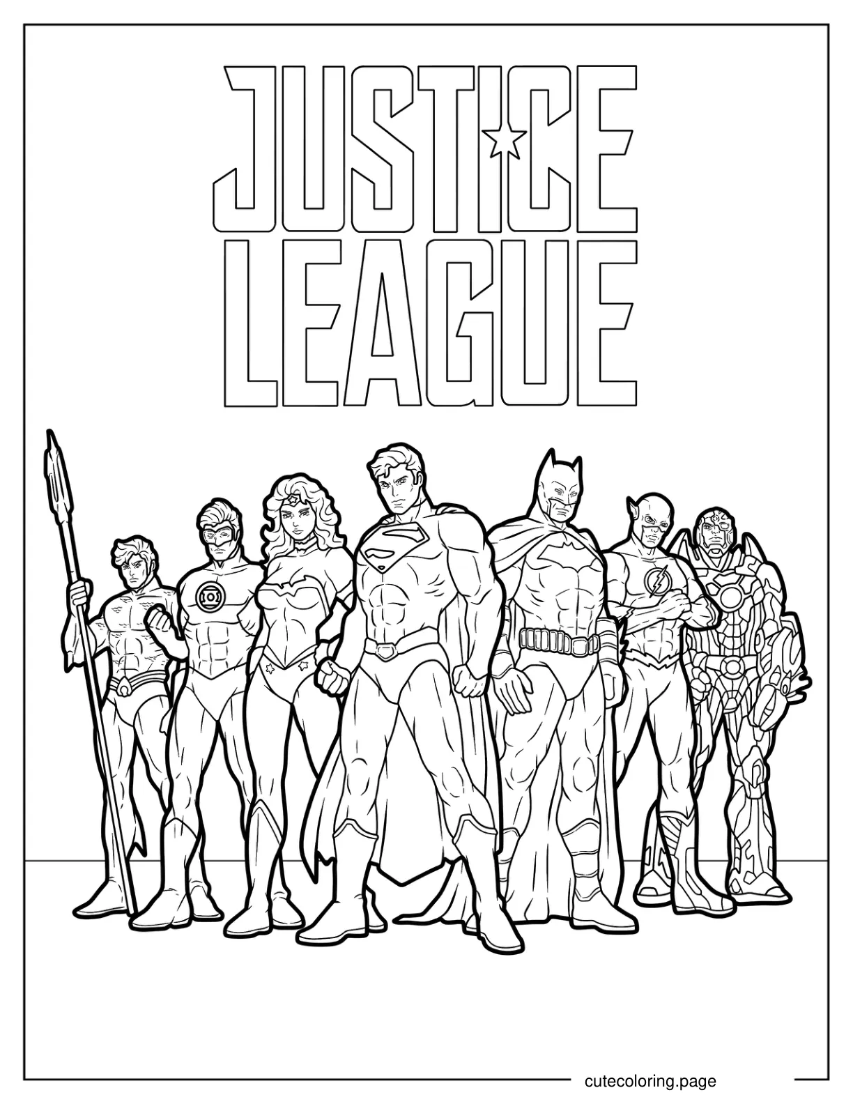 Justice League Poster Coloring Page coloring page