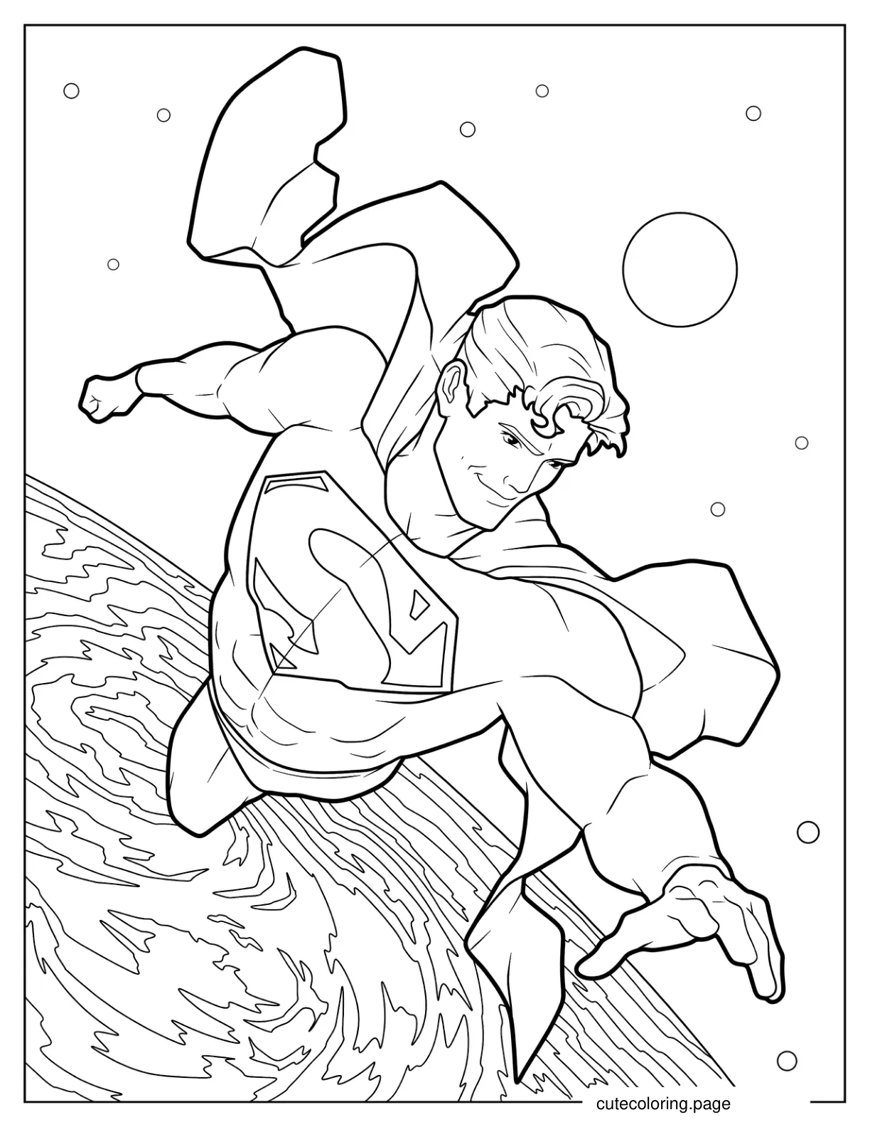 Justice League Superman In Space Coloring Sheet coloring page