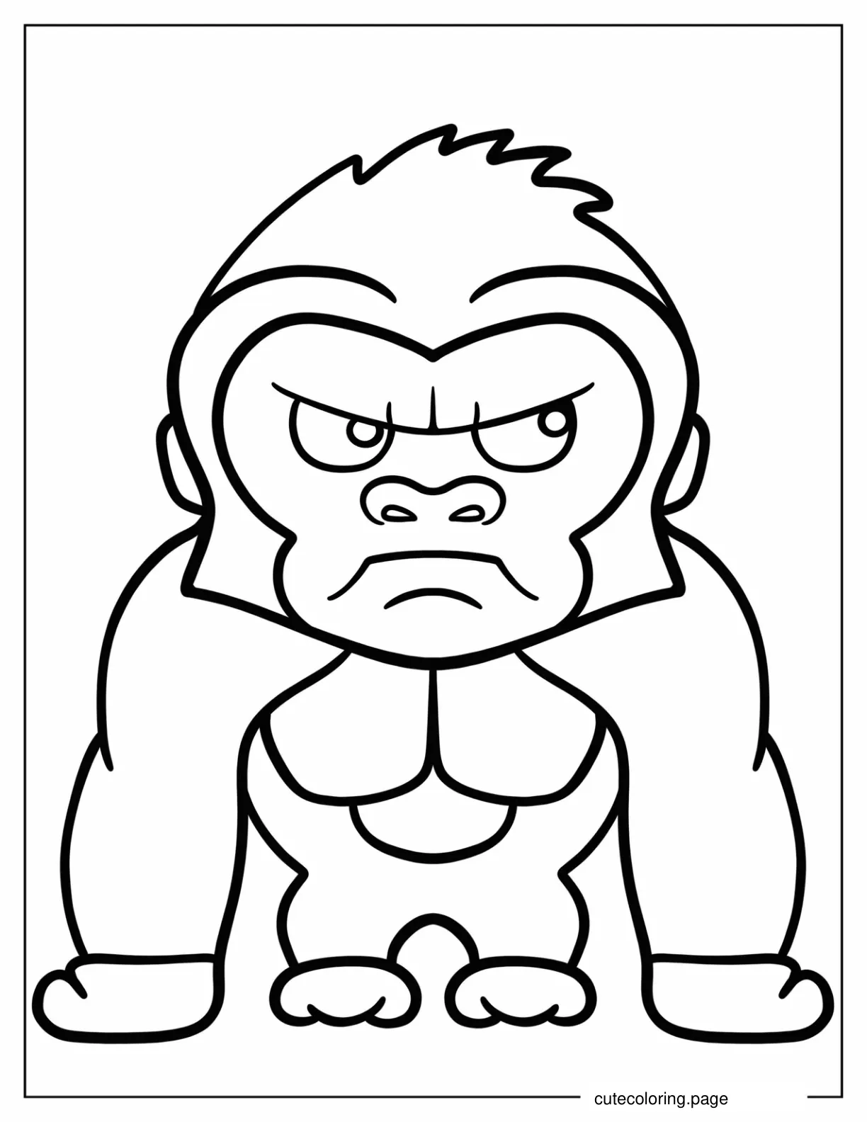 Chibi King Kong Coloring Sheet For Preschoolers coloring page