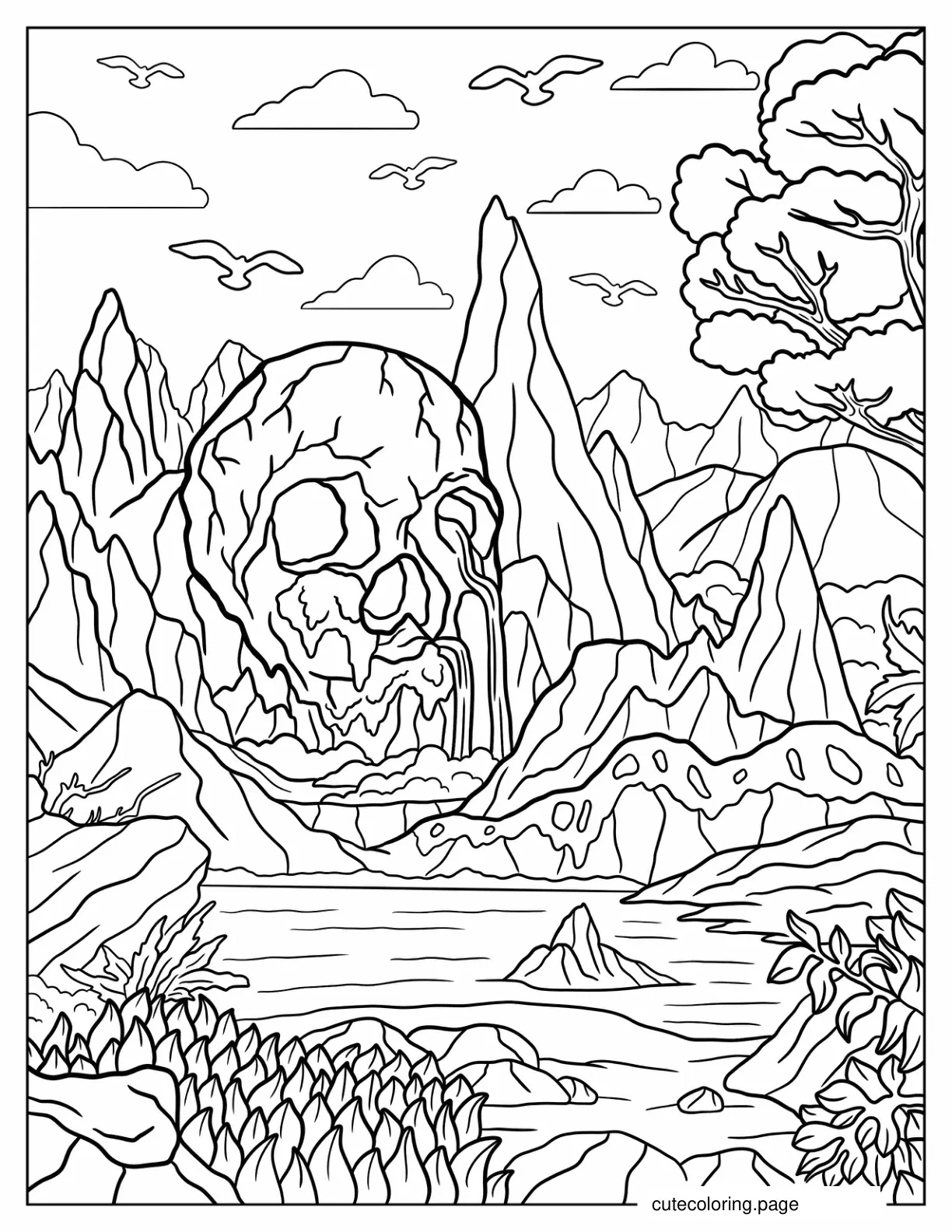 Detailed King Kong Skull Island Coloring Sheet coloring page