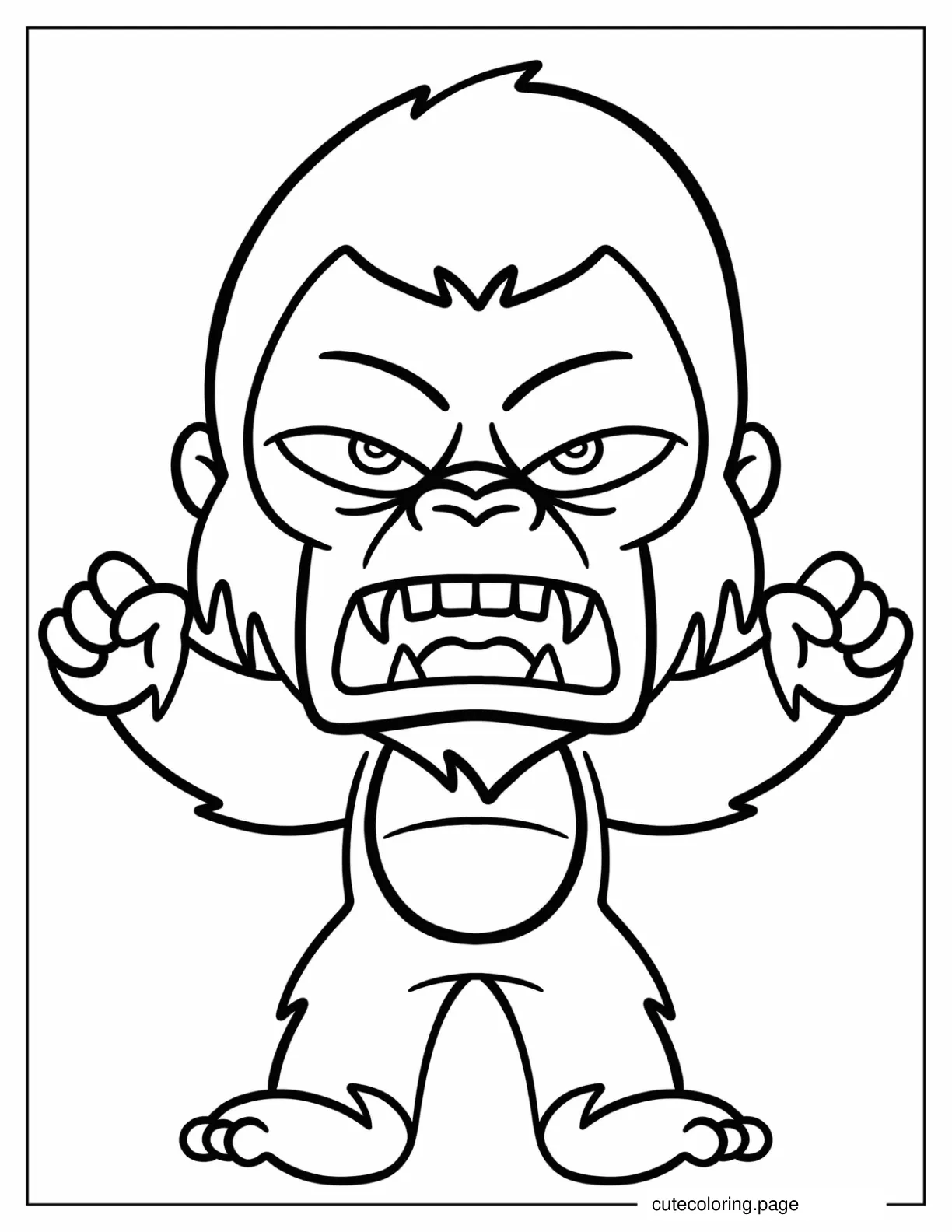 Scary King Kong Coloring Page For Preschoolers coloring page