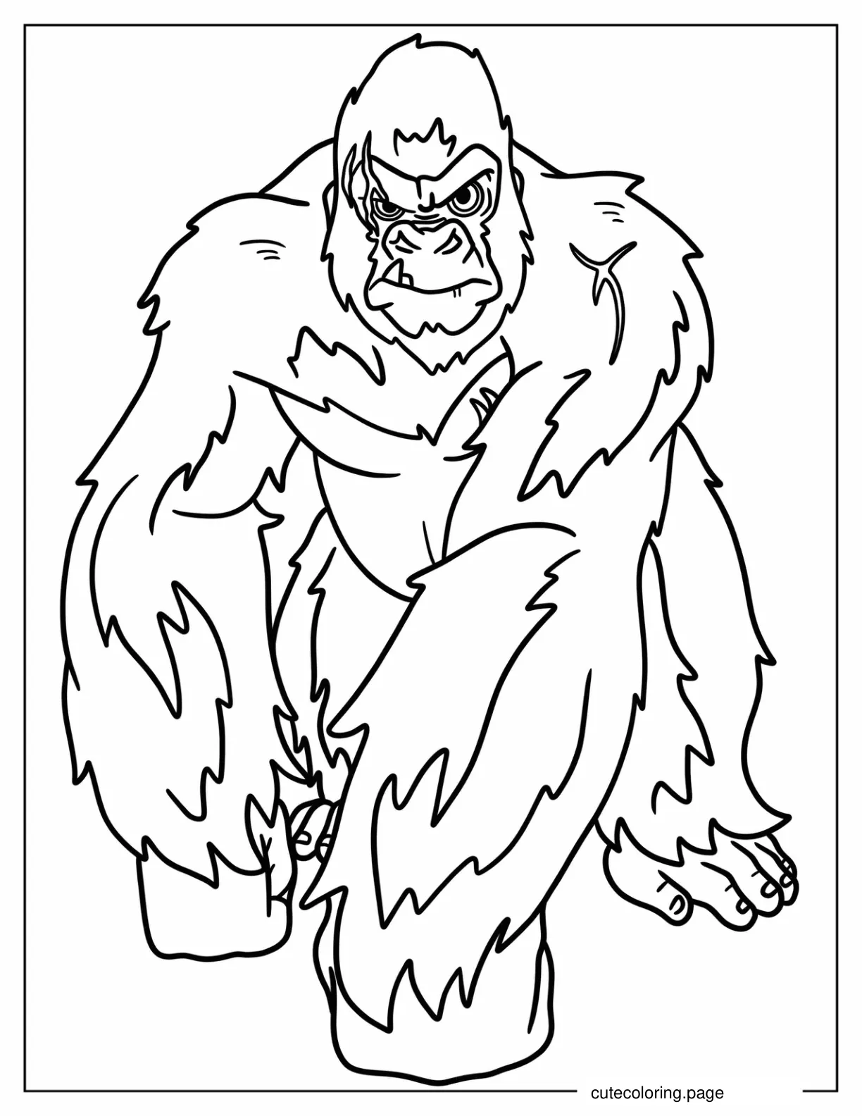 Simple King Kong Coloring Page For Kids coloring page