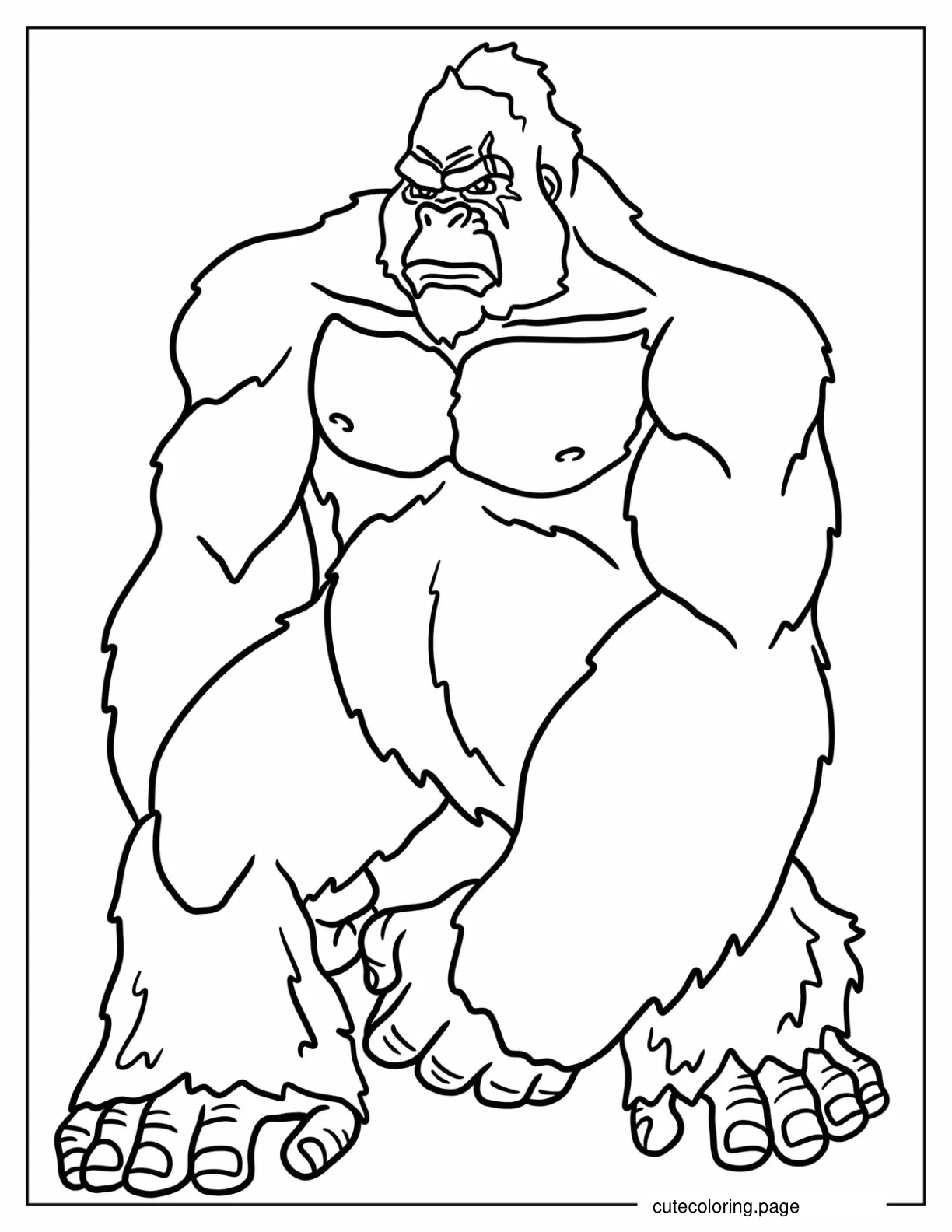 Simple King Kong With Scars Coloring Page For Kids coloring page