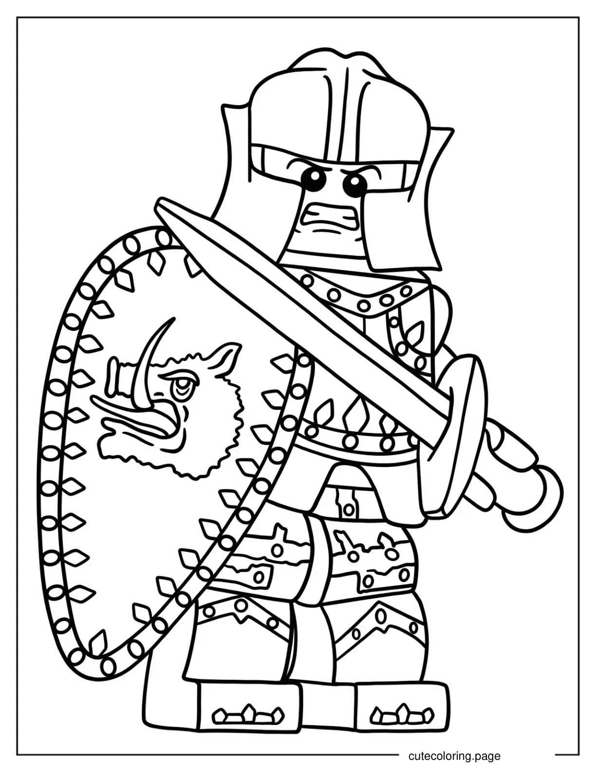 Coloring Sheet Of Lego Knight For Kids coloring page