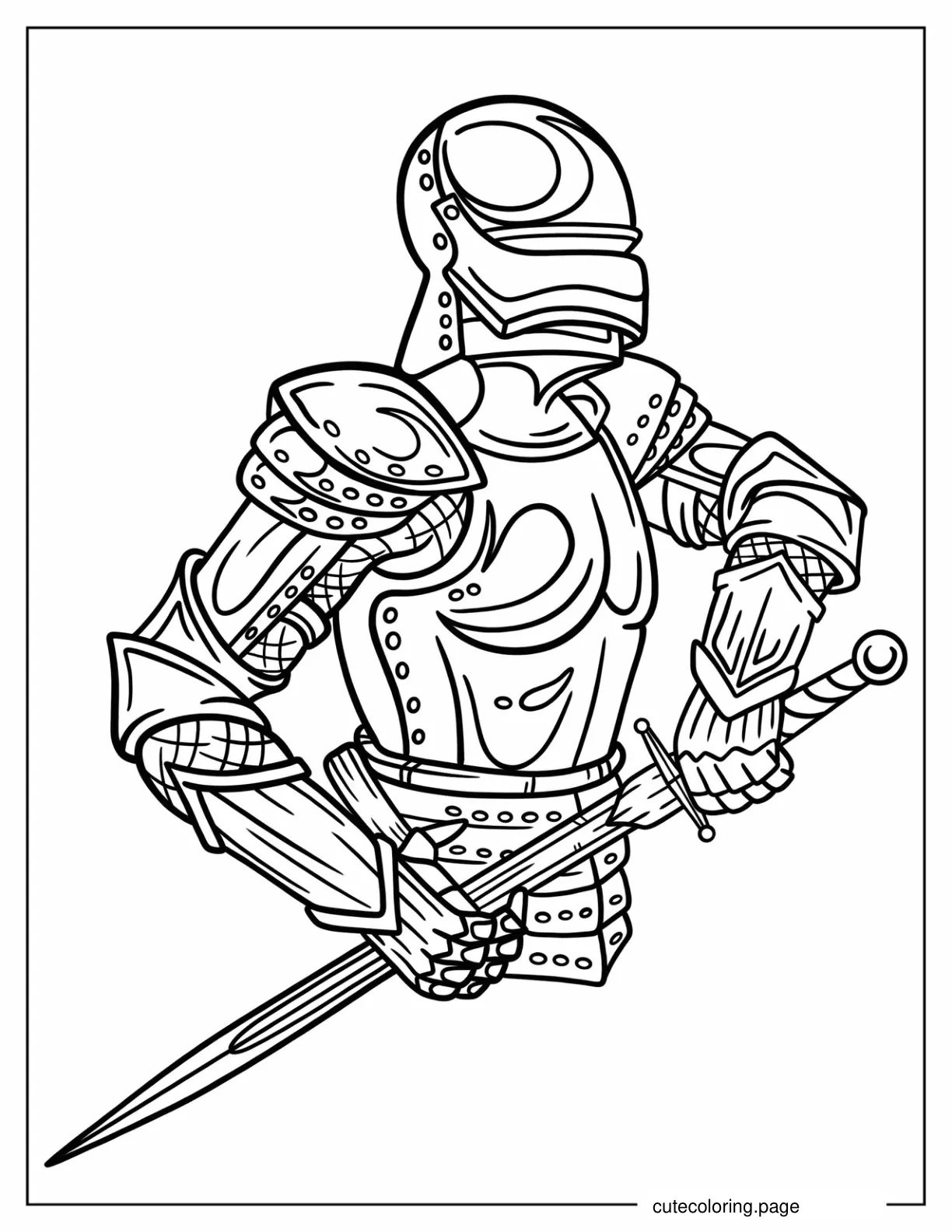 Knight Upper Body Armor Coloring In coloring page