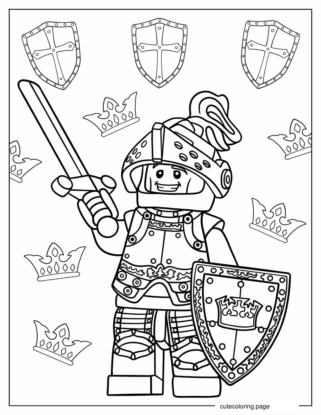 Lego Knight coloring page