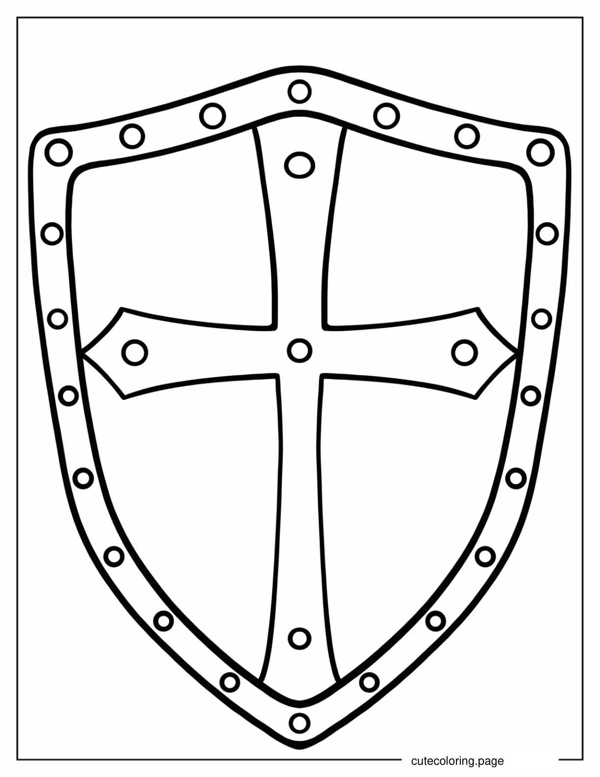 Outline Of Crusader Knight_s Shield coloring page