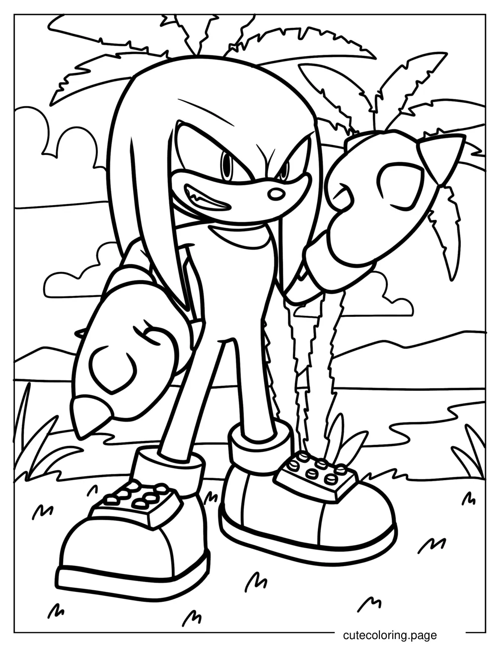 Knuckles In Angel Island coloring page