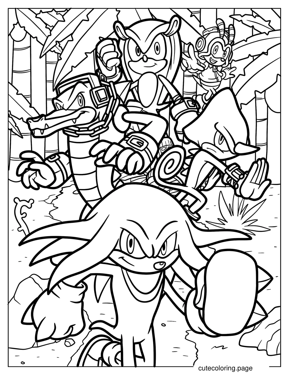 Knuckles Vector Mighty Charmee Bee And Espio coloring page