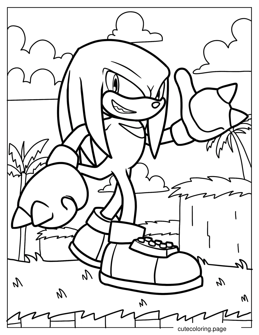 Knuckles With Thumb Up Coloring Page coloring page