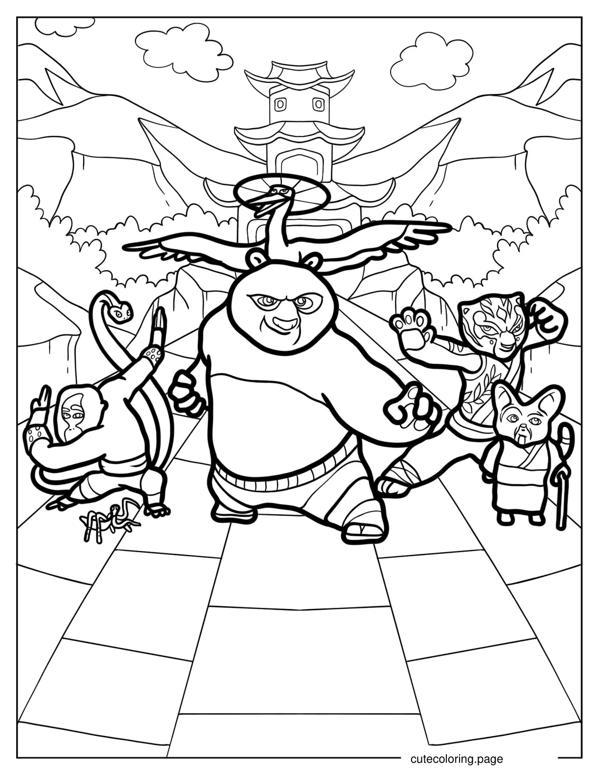 Coloring Page Of Kung Fu Panda Poster coloring page