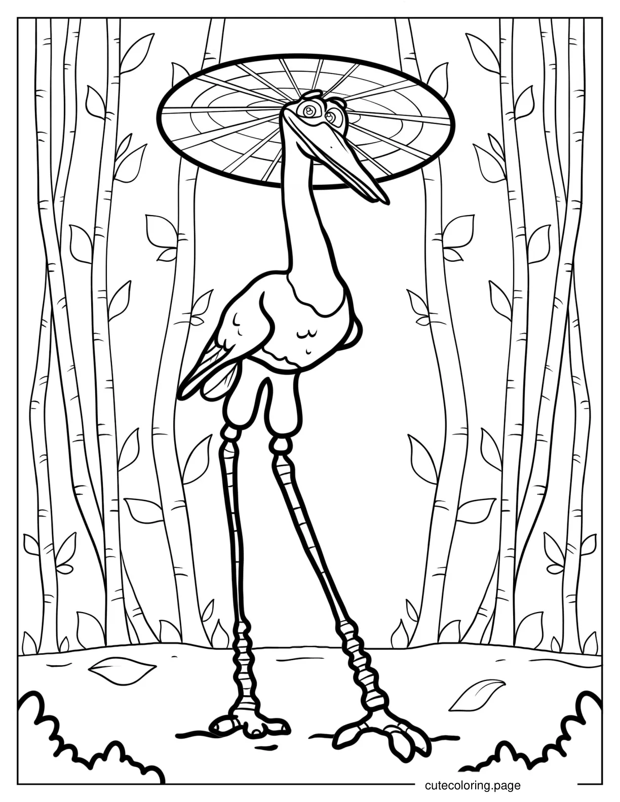 Coloring Sheet Of Mr. Ping In Bamboo Forest coloring page