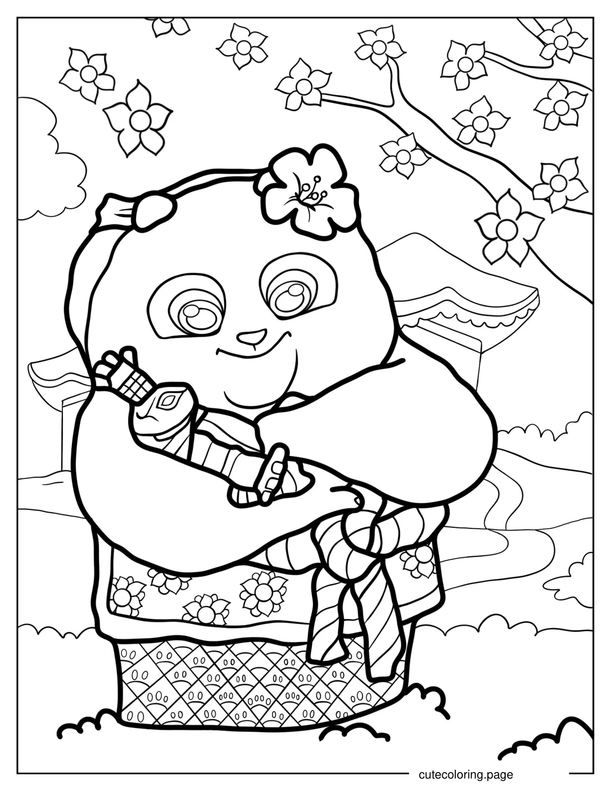 Kawaii Lei Lei Holding Doll coloring page