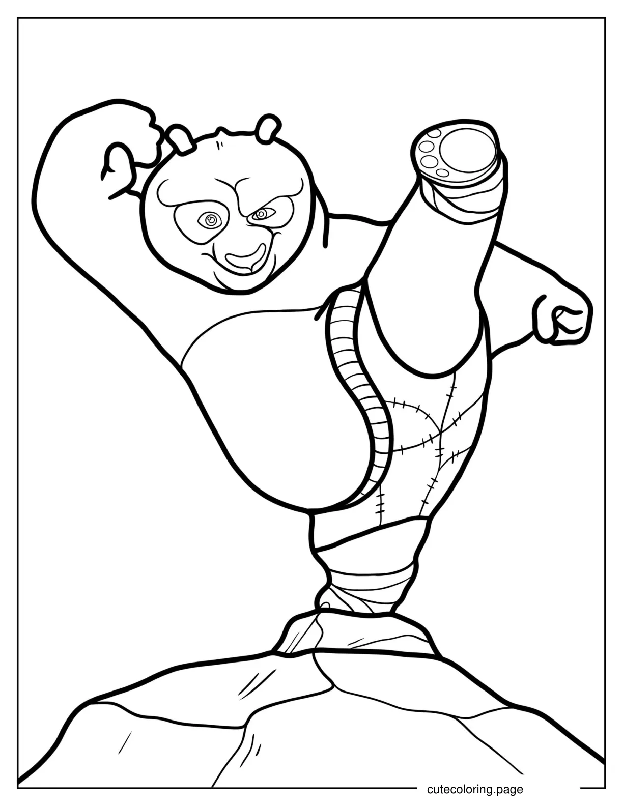 Kung Fu Panda Po High Kick coloring page