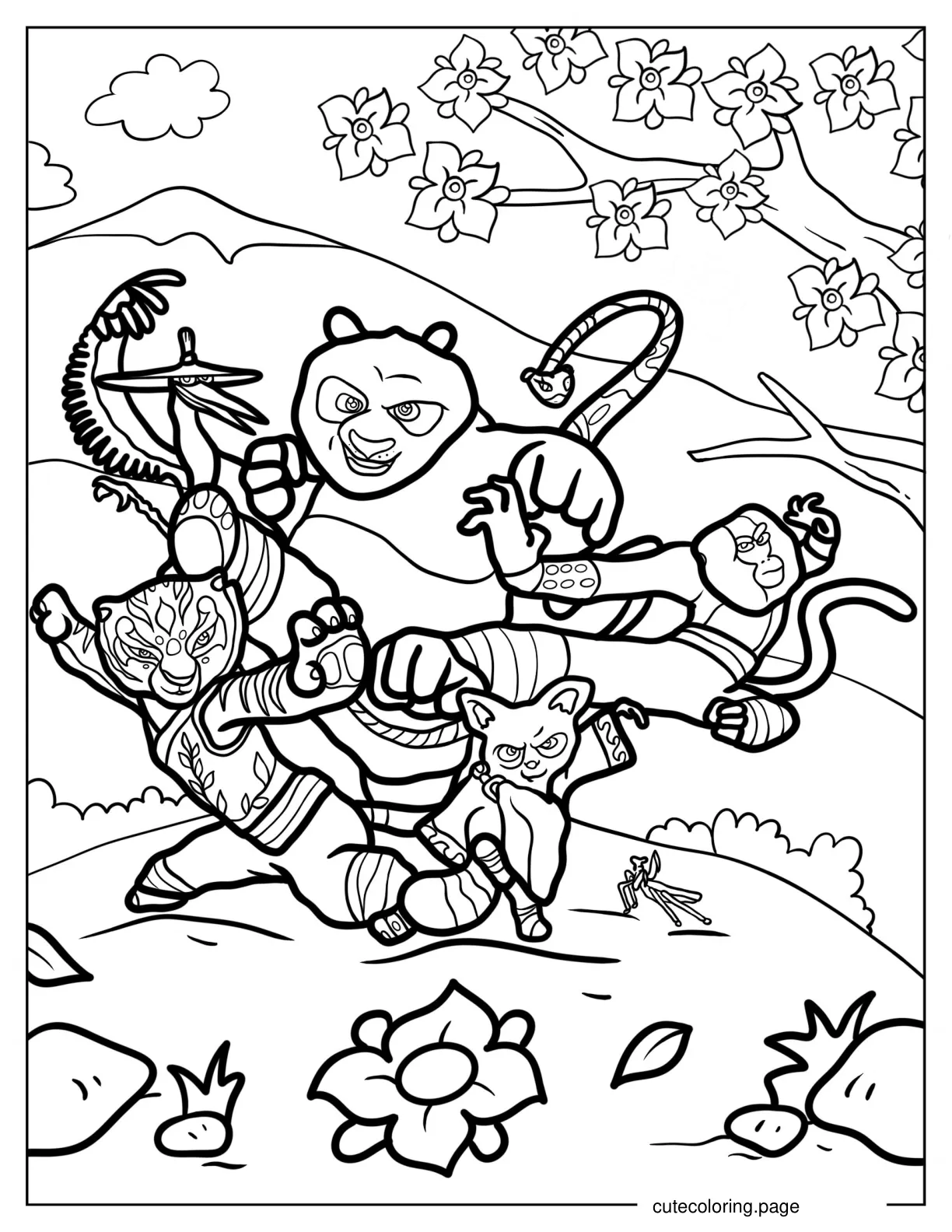 Kung Fu Panda Ready To Fight Coloring In coloring page