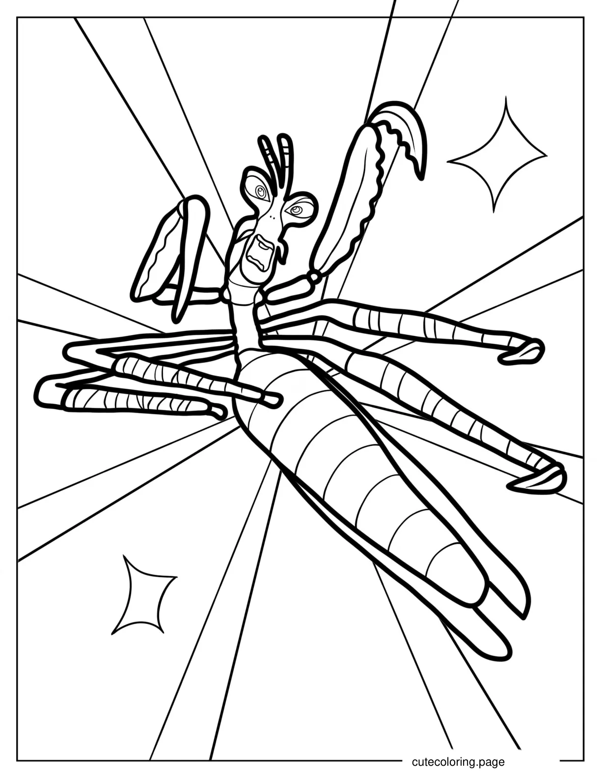 Mantis In Fighting Pose coloring page