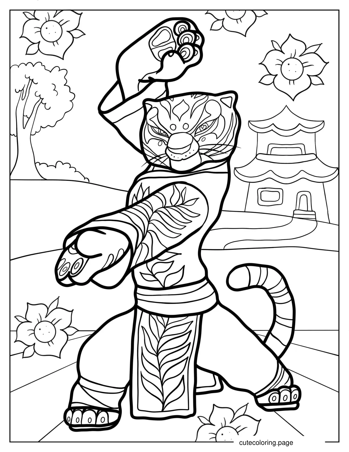 Tigress In Fighting Stance coloring page