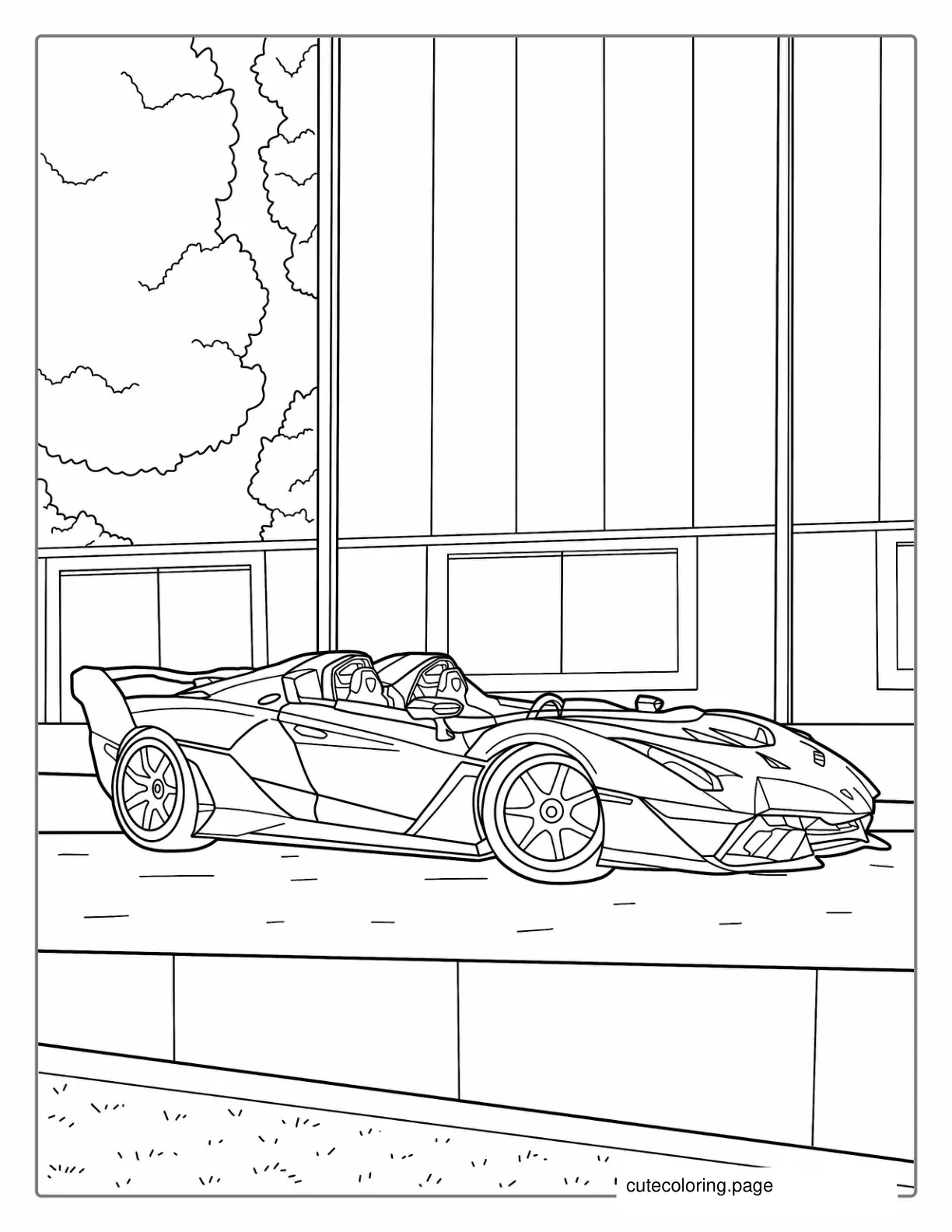 Convertible Lamborghini Huracan To Color coloring page