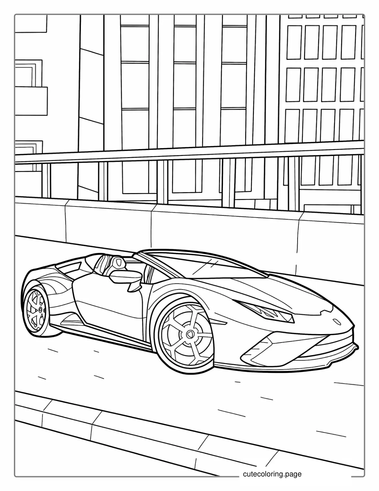 Lamborghini Aventador With Big Wheels To Color coloring page