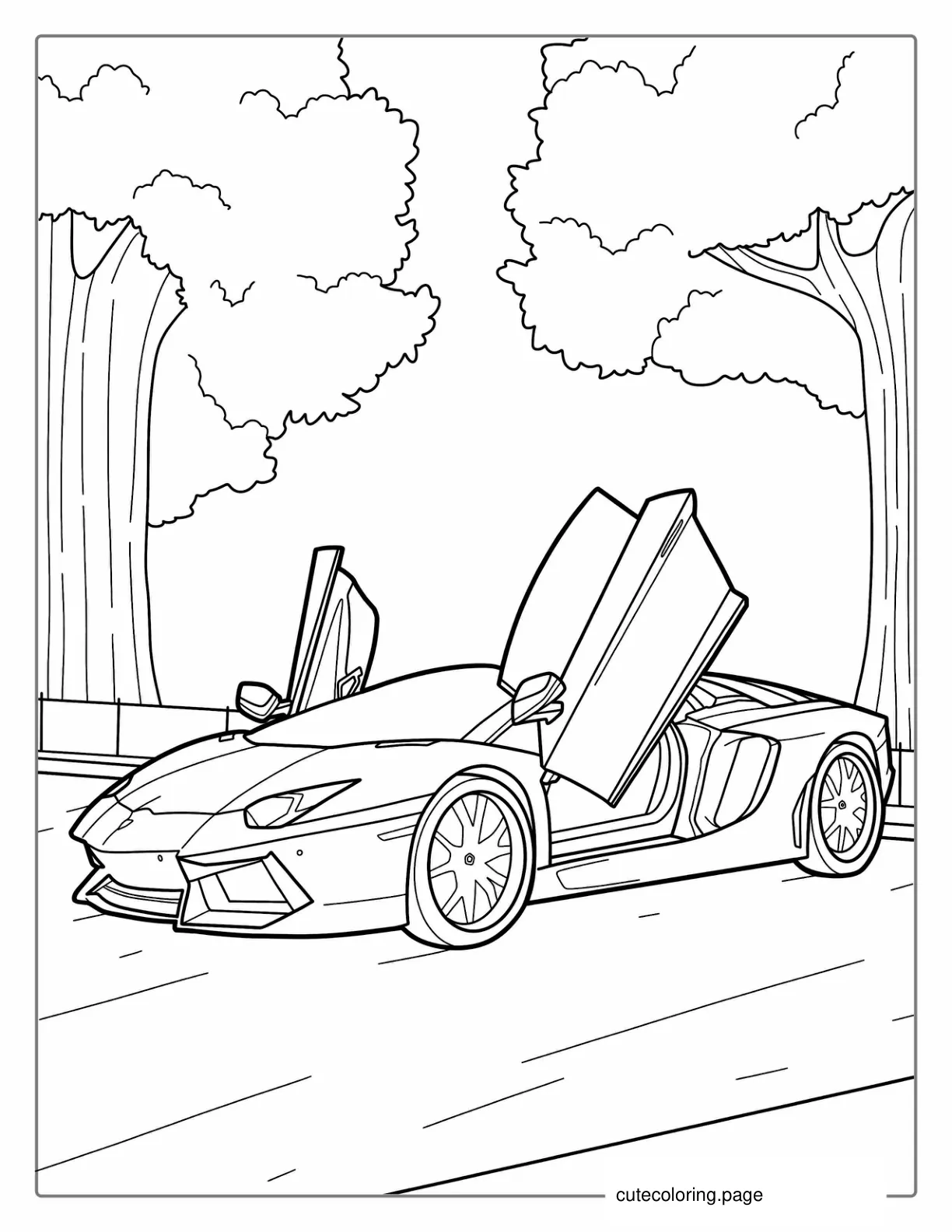 Lamborghini Huracan With Scissor Doors To Color coloring page