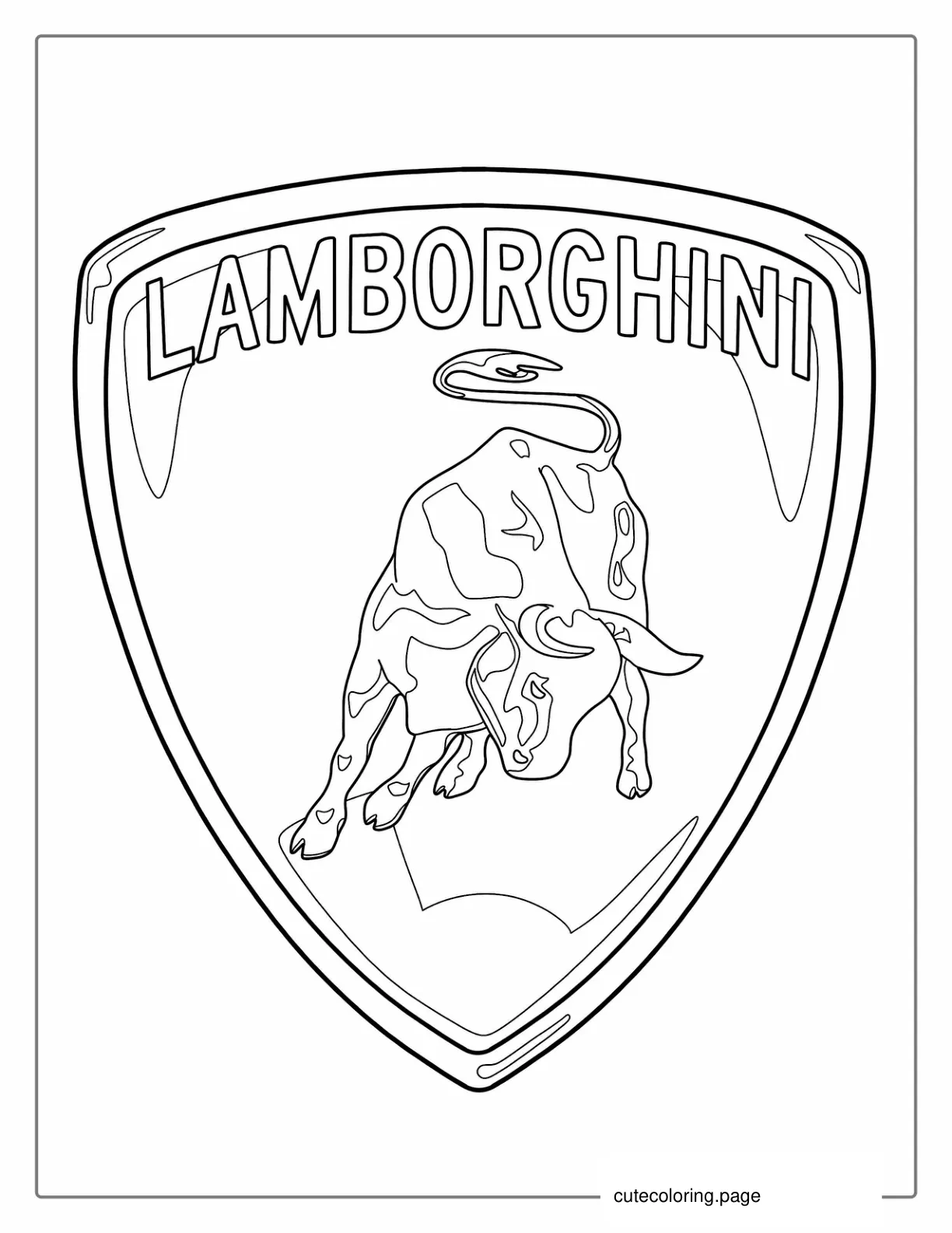 Lamborghini Logo Coloring Page For Kids coloring page