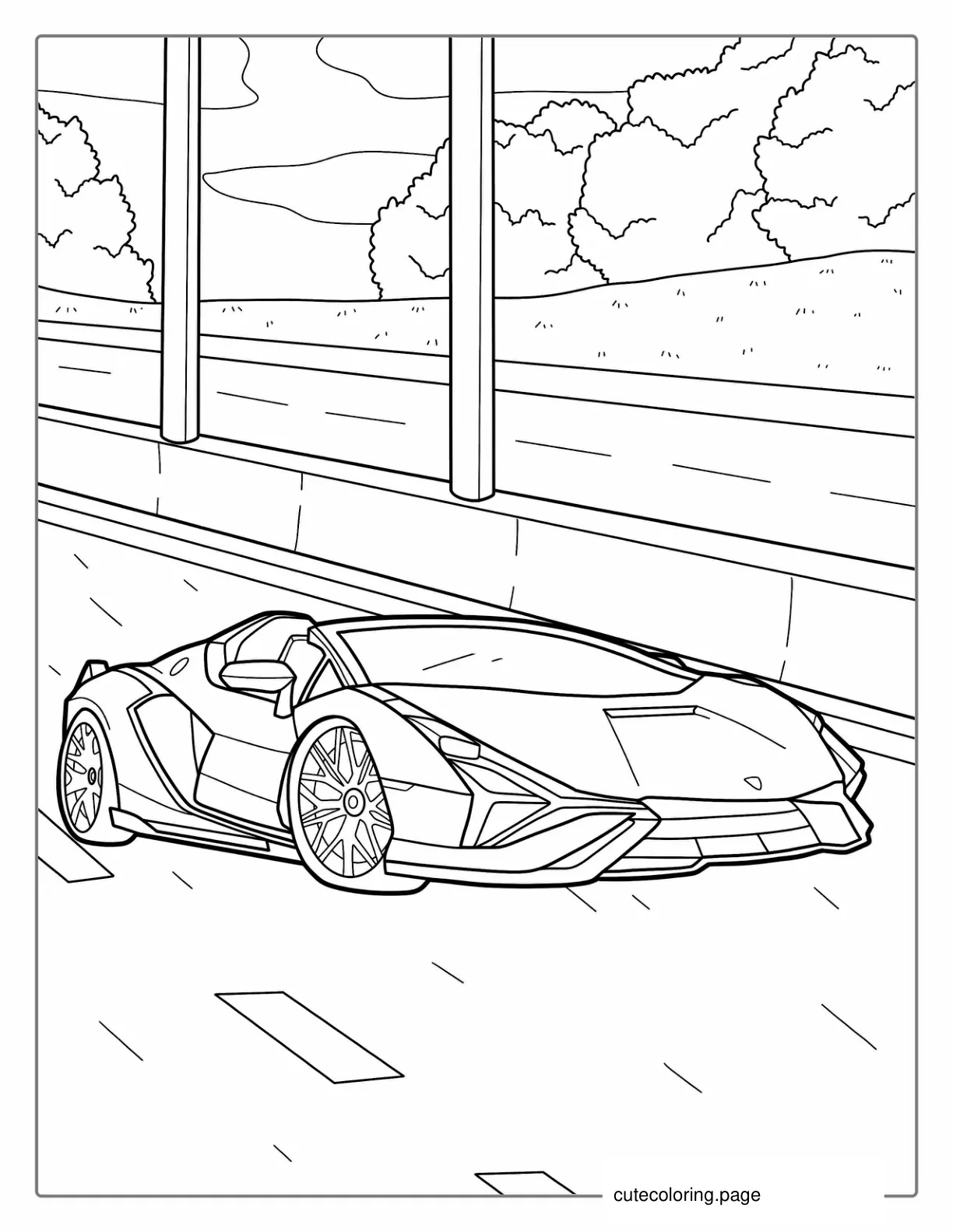 Lamborghini With Roof Down Coloring Sheet coloring page