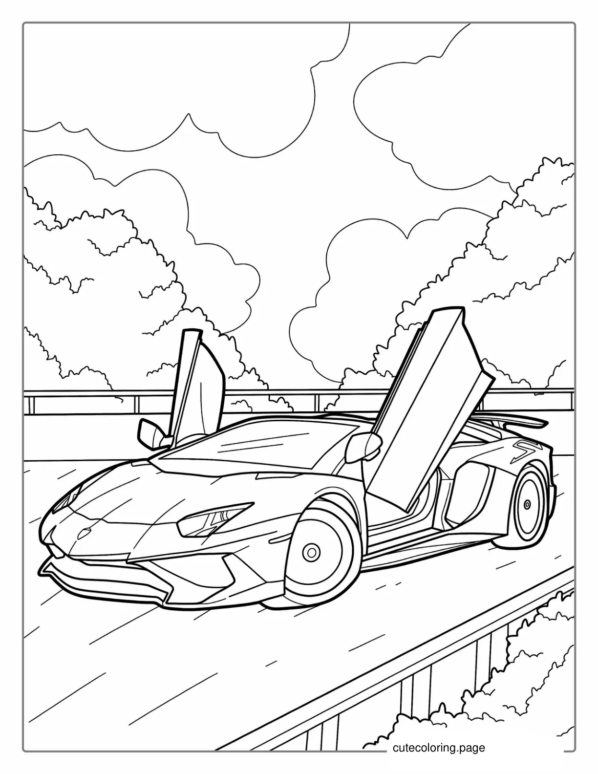 Lamborghini With Scissor Doors Coloring Page coloring page