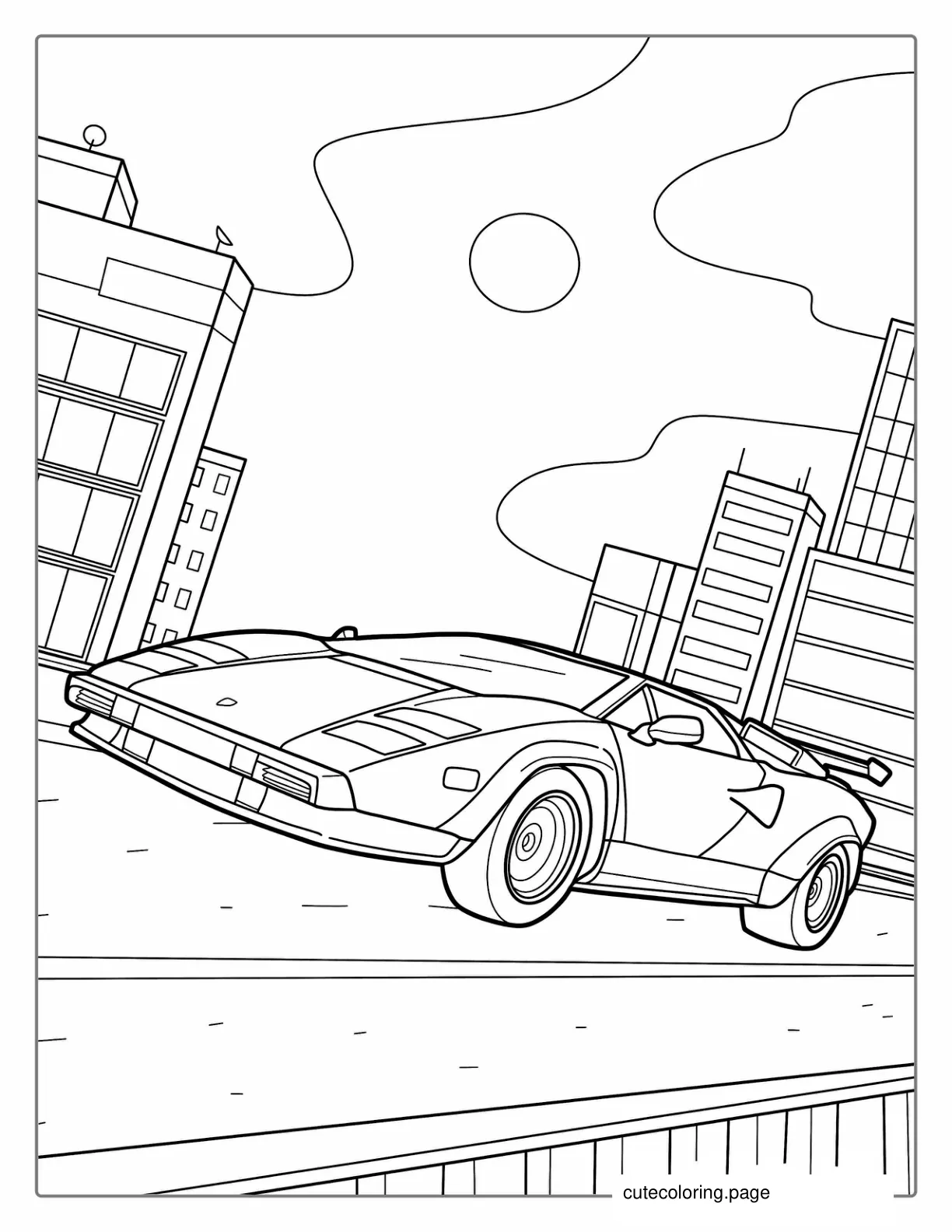 Retro Lamborghini Countach Coloring Page For Kids coloring page