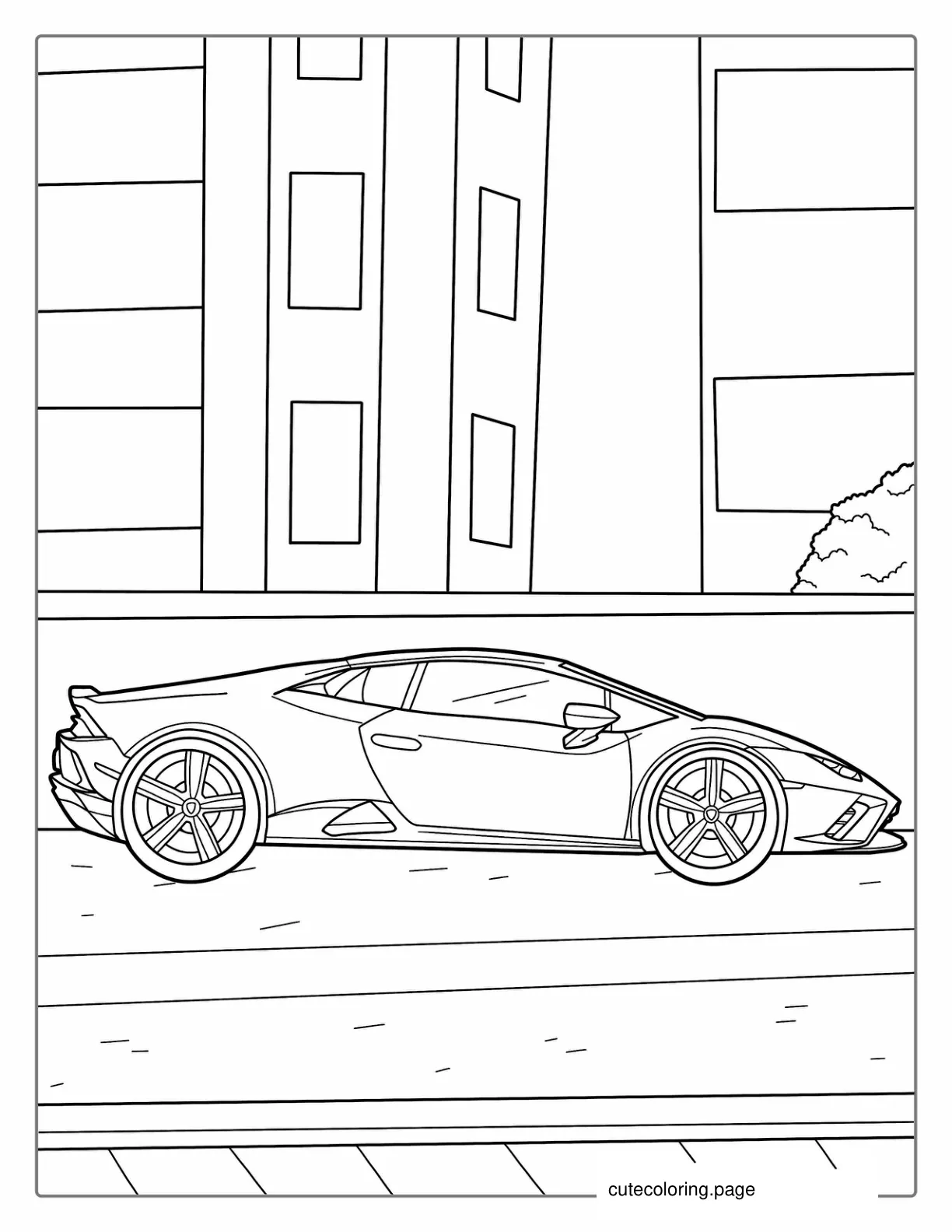 Side Profile Of The Lamborghini Aventador coloring page