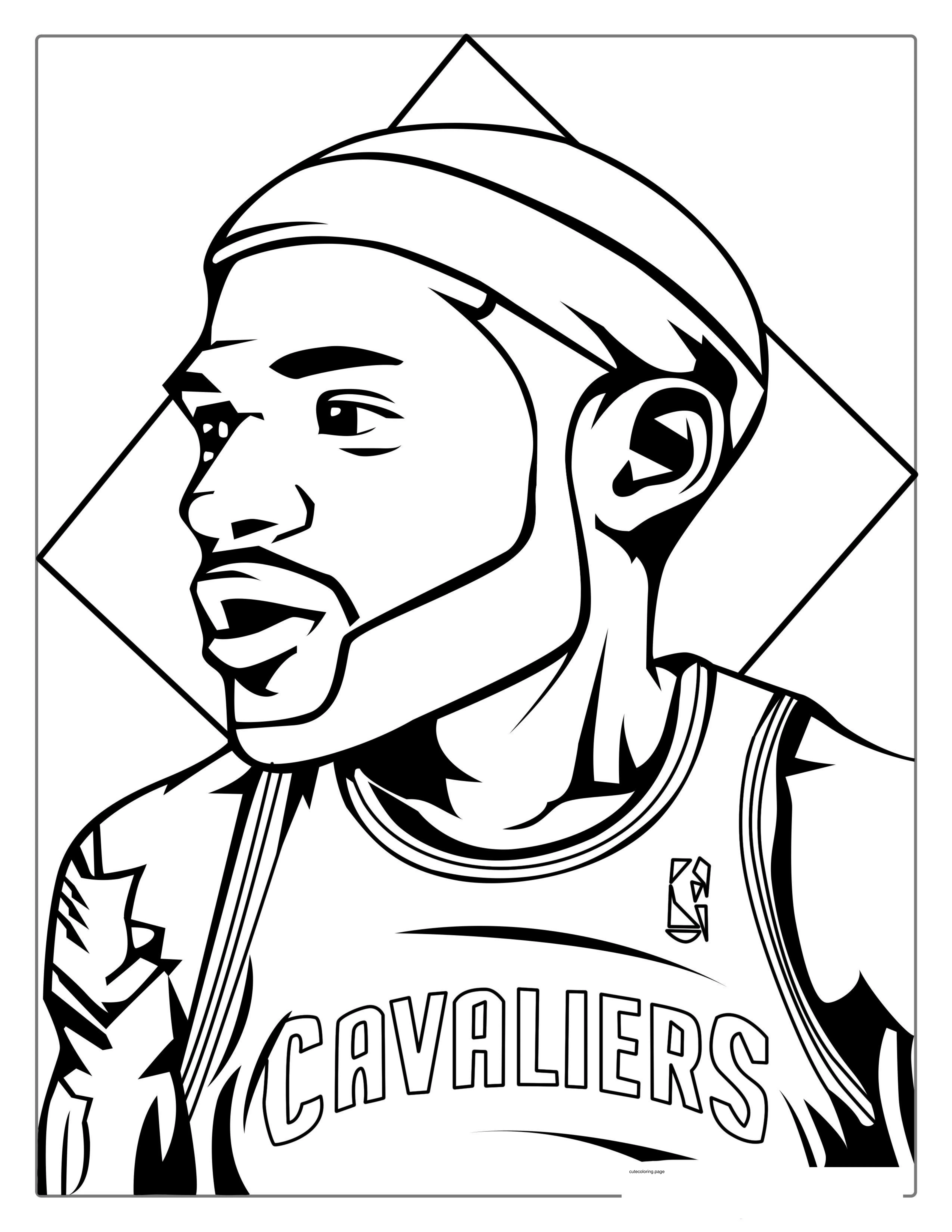 LeBron James Cartoon Coloring In coloring page