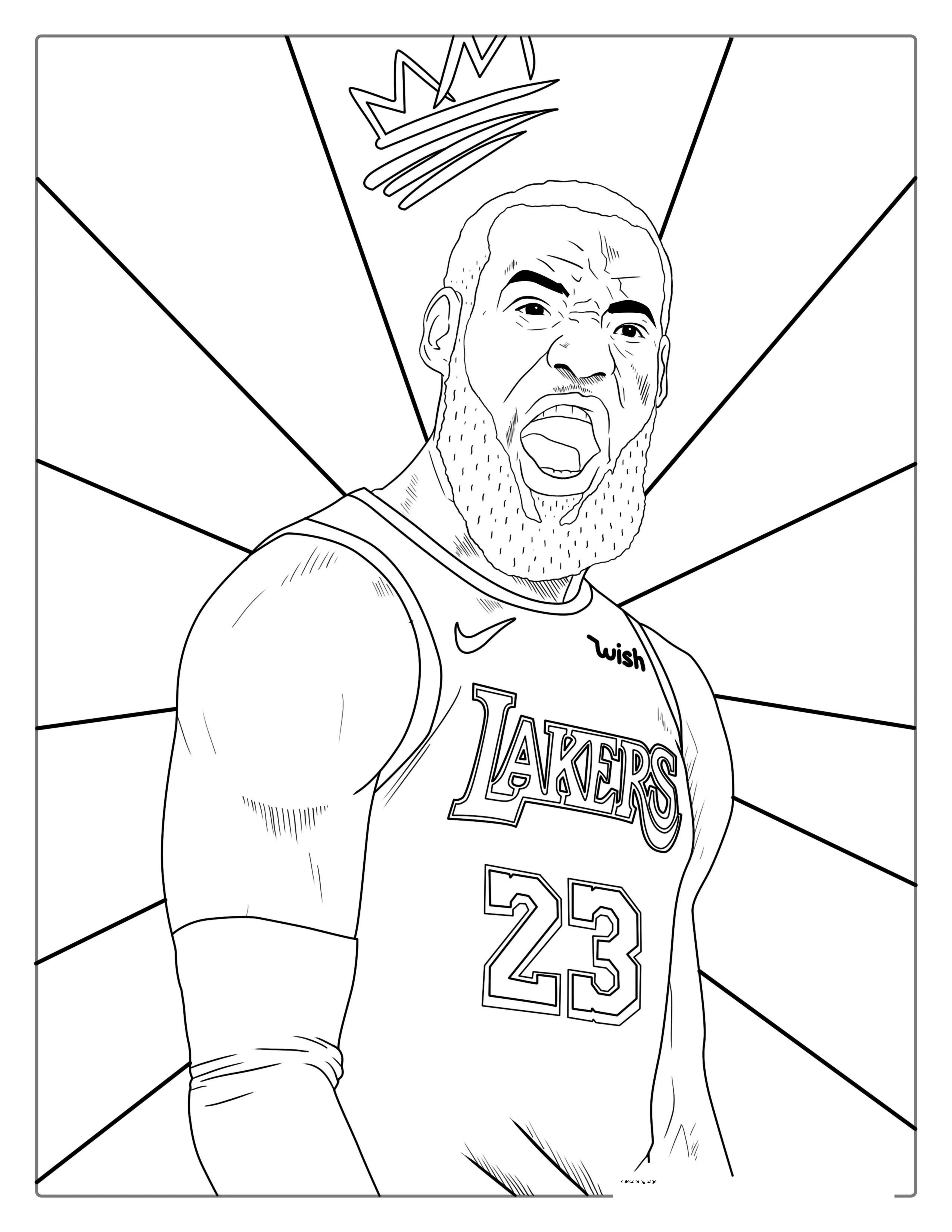 LeBron James Celebrating Coloring Page coloring page