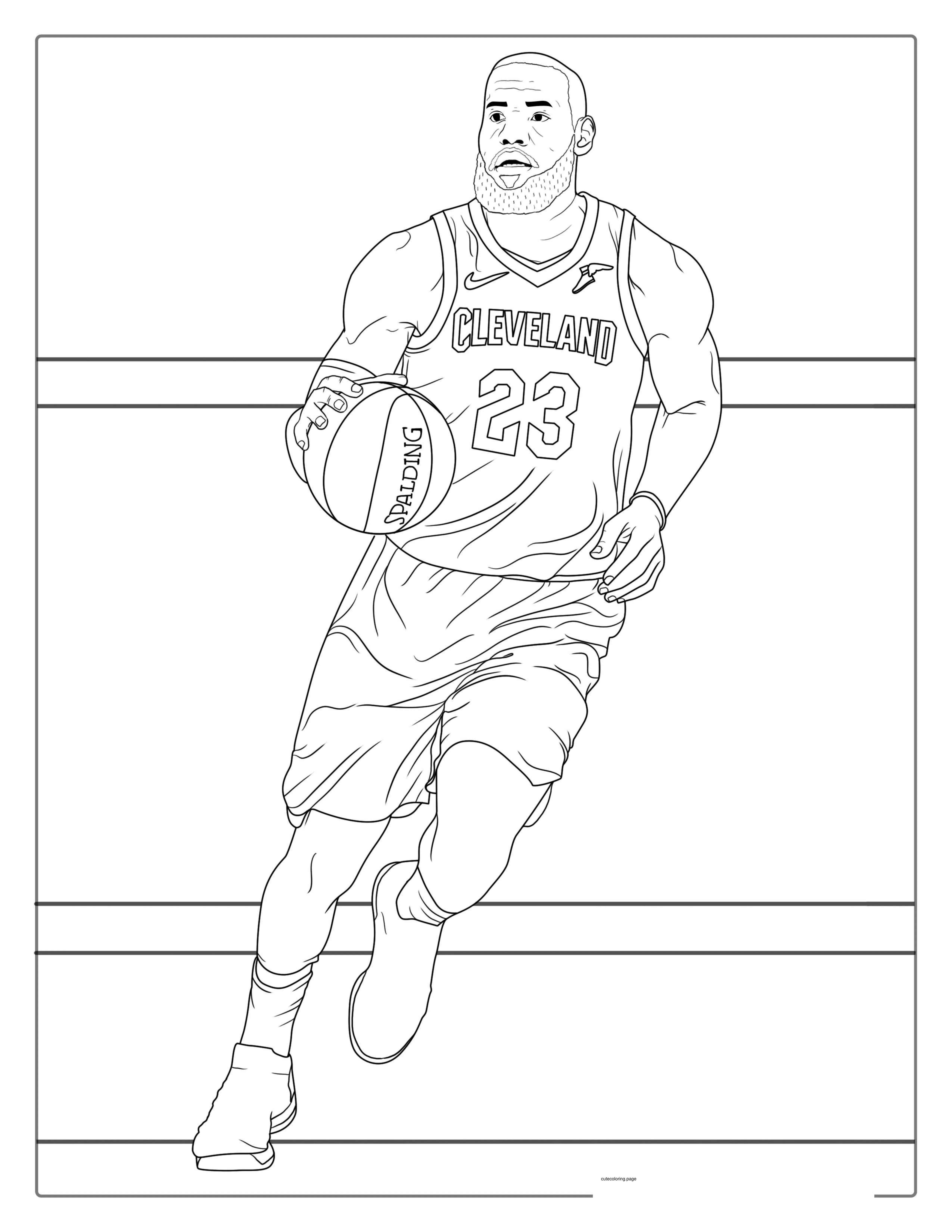 LeBron James Cleveland Cavaliers Coloring coloring page