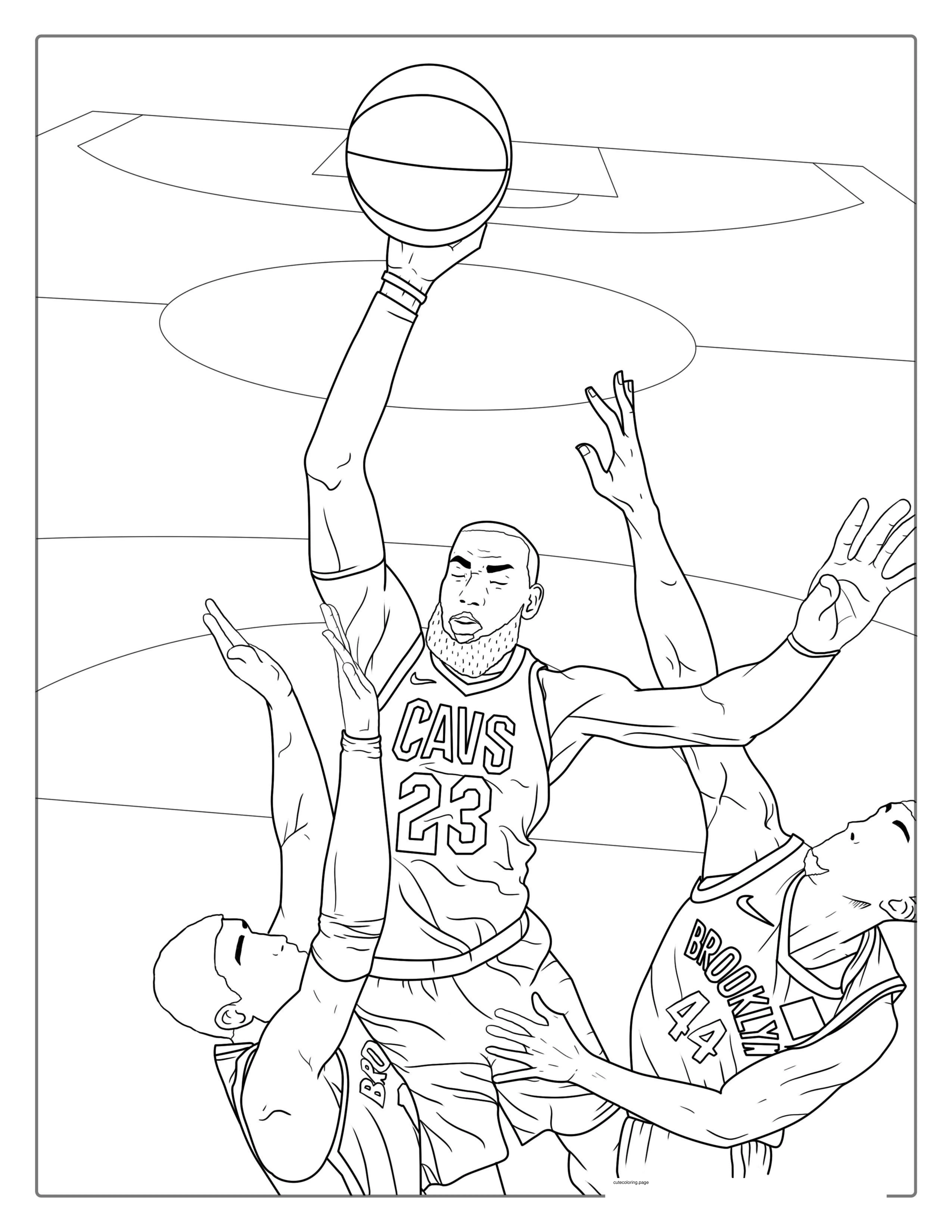 LeBron James Dunking Coloring Page1 coloring page