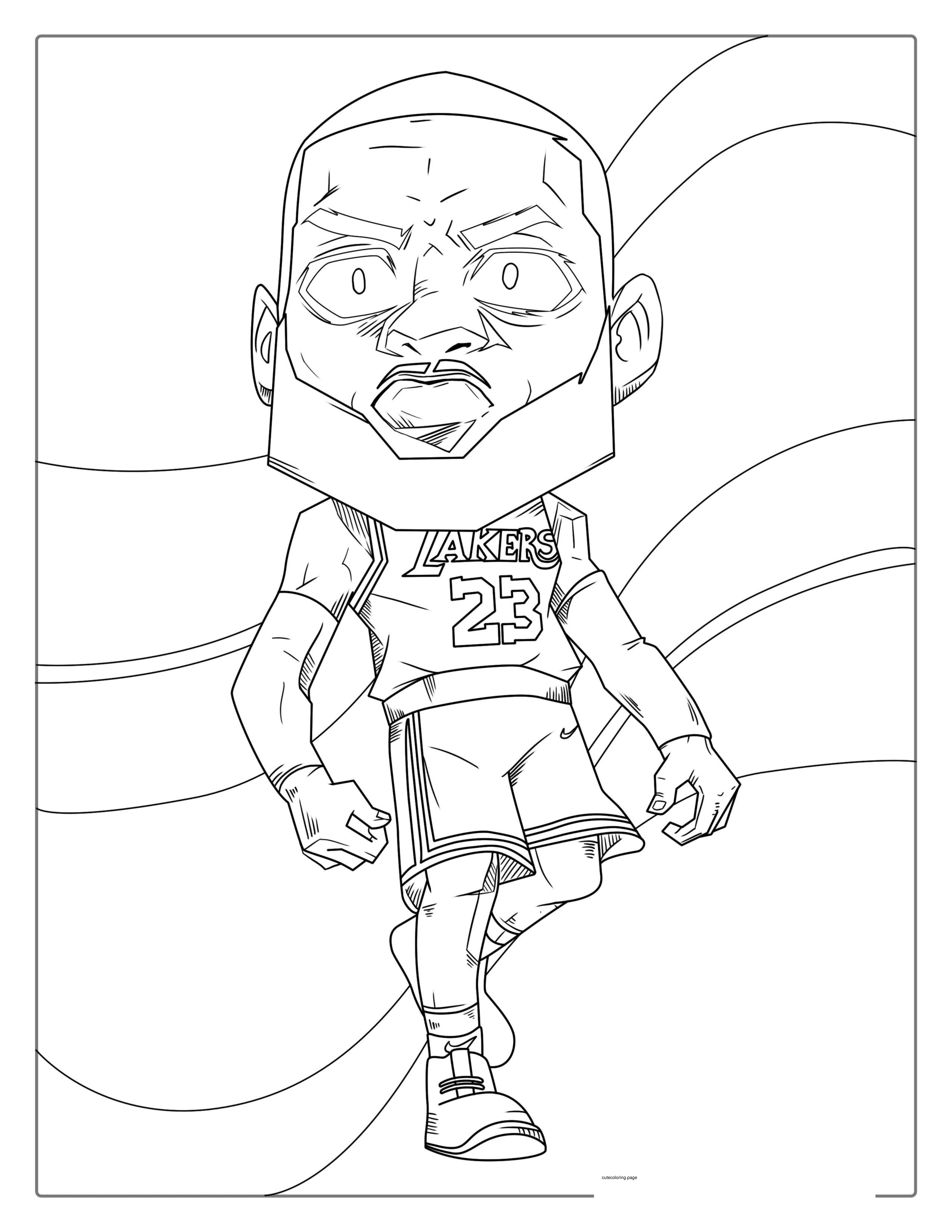 LeBron James Illustration Coloring For Adults coloring page