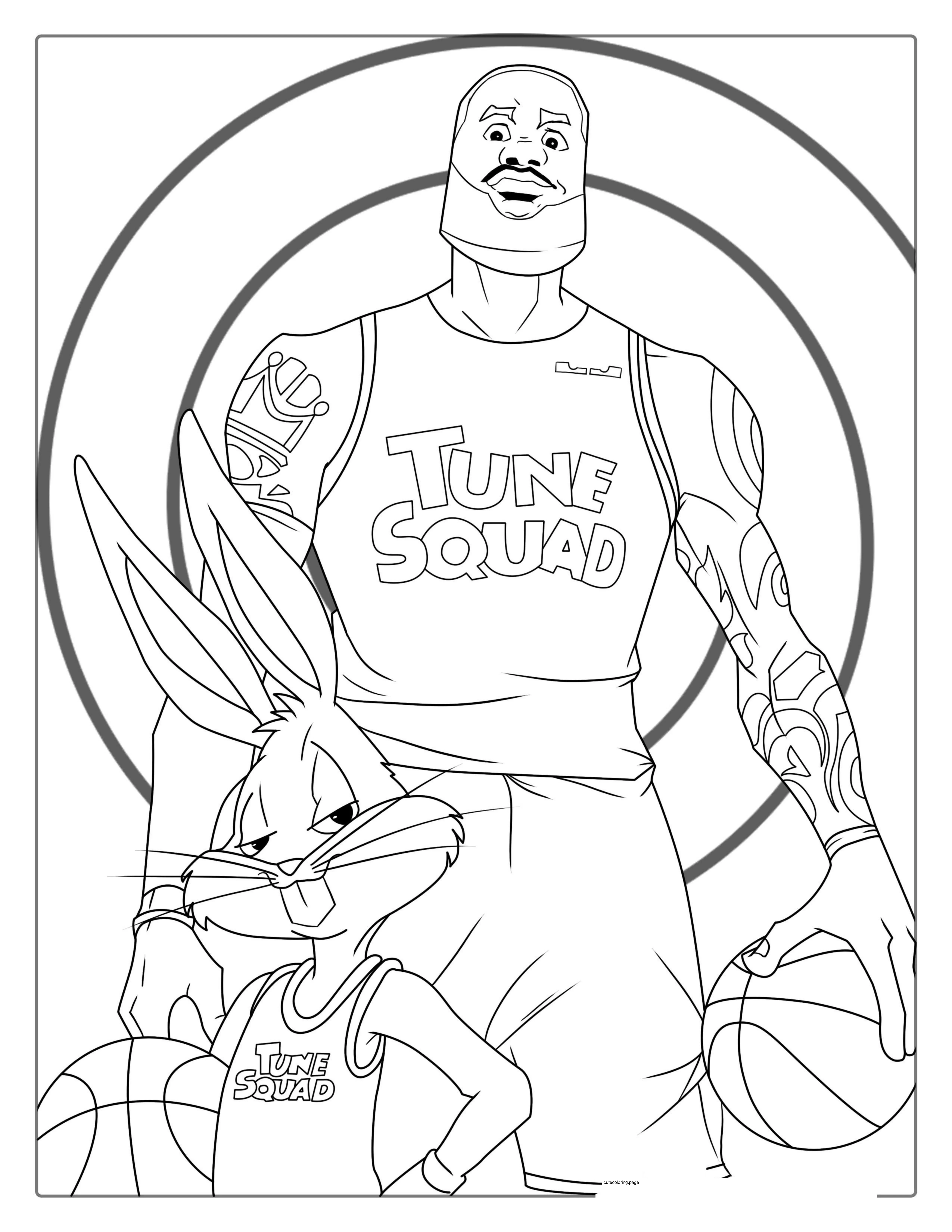 LeBron James Space Jame Bugs Bunny Coloring Pages coloring page