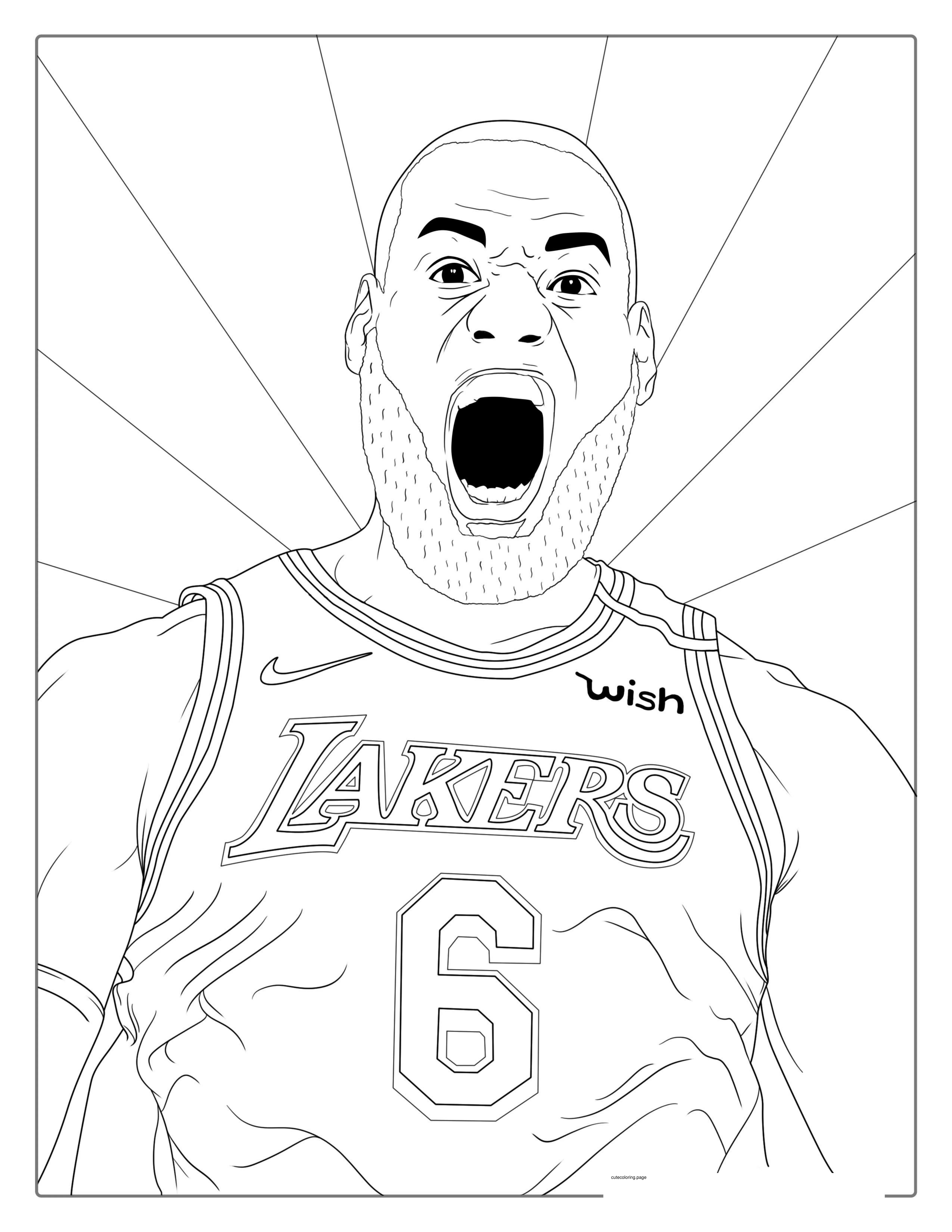 The King LeBron James Coloring For Kids coloring page