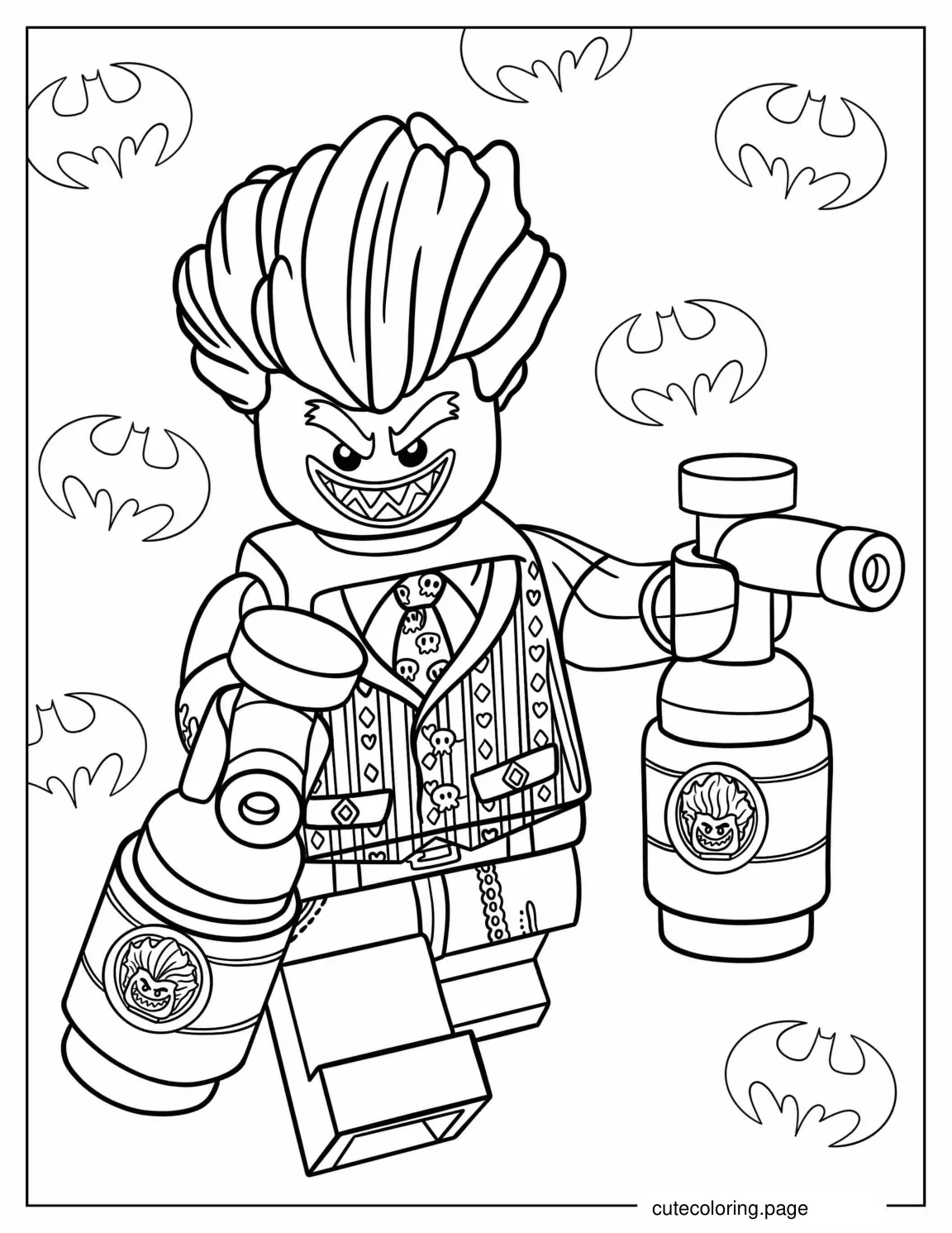 Coloring Page Of Lego Joker Causing Trouble 1 coloring page