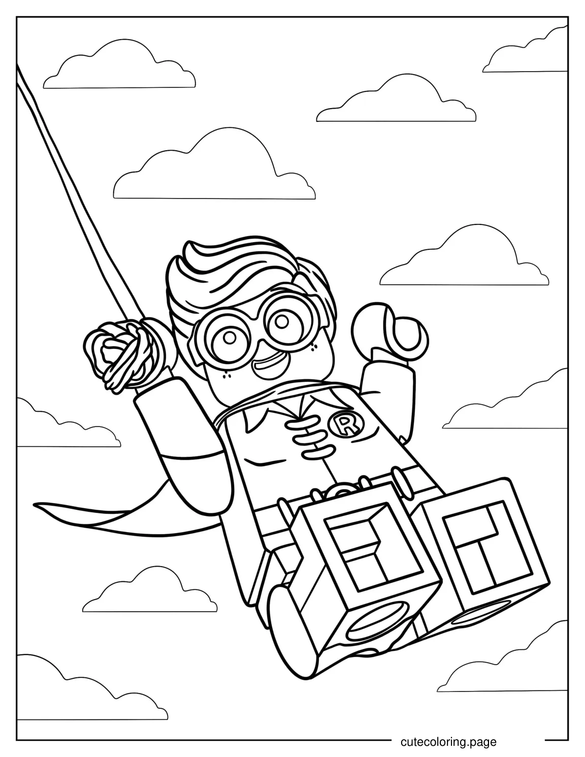 Happy Lego Robin Coloring Page 1 coloring page