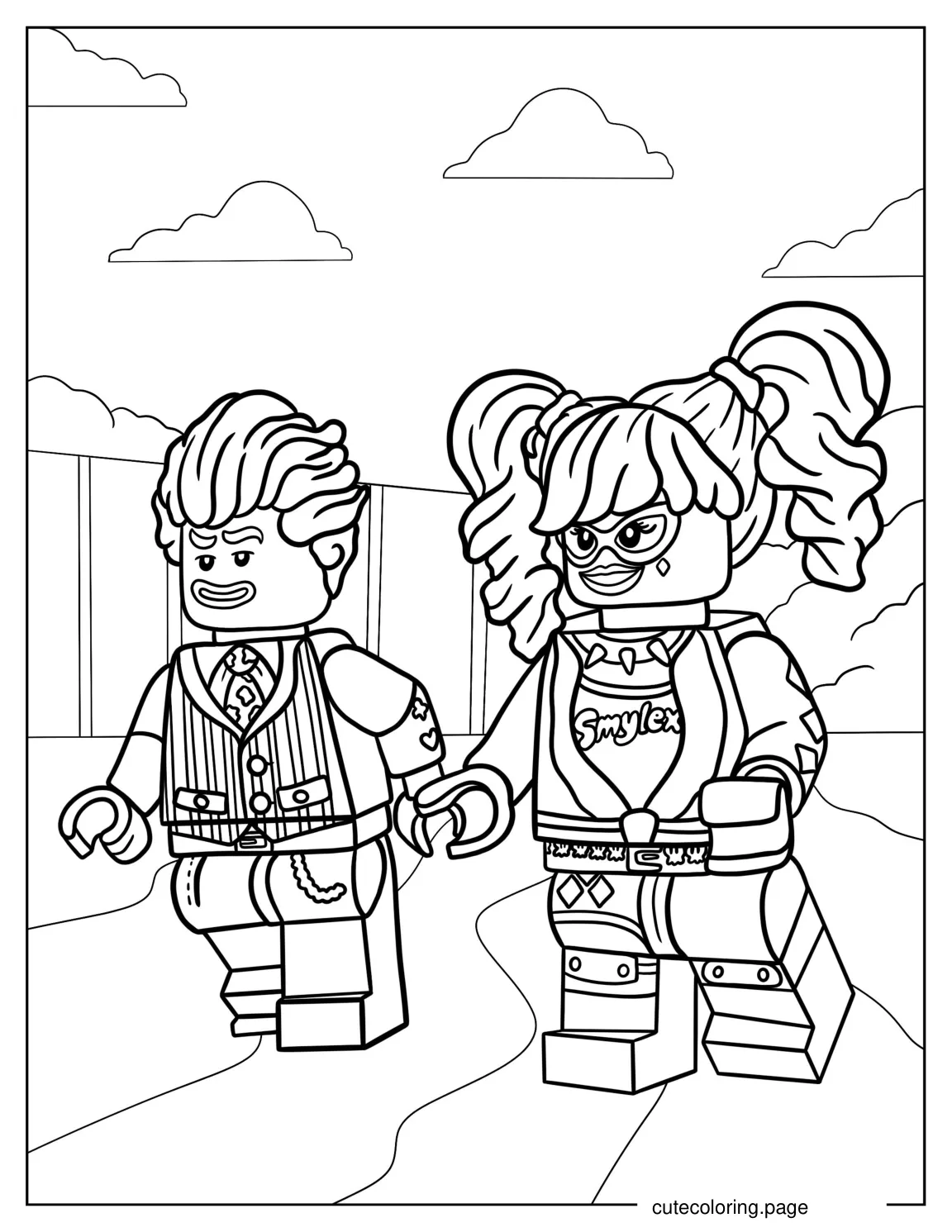 Lego Joker And Harley Quinn 1 coloring page